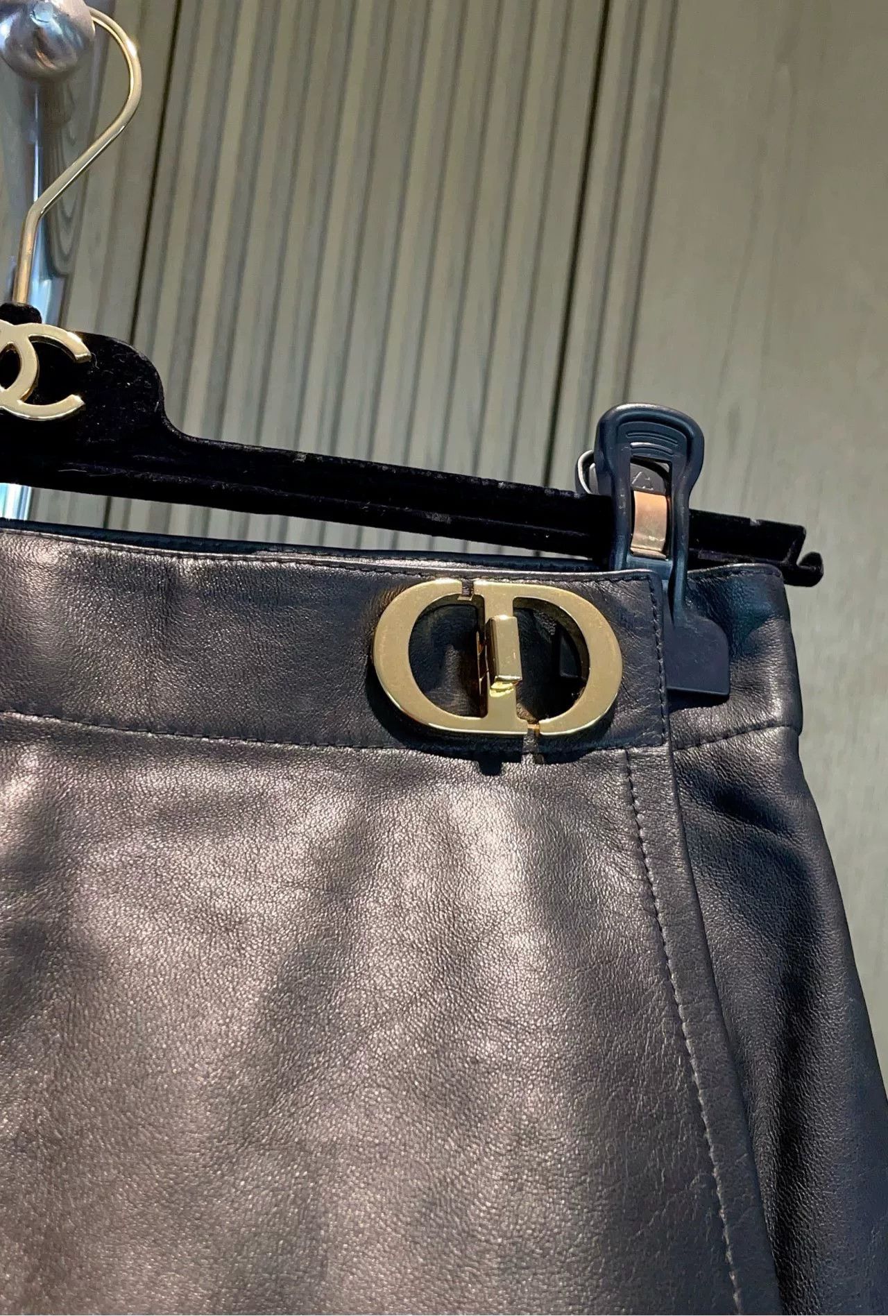 Dior Dior Black Lambskin CD Gold Buckle Skort Size 36" / US 14 / IT 50 - 6 Thumbnail