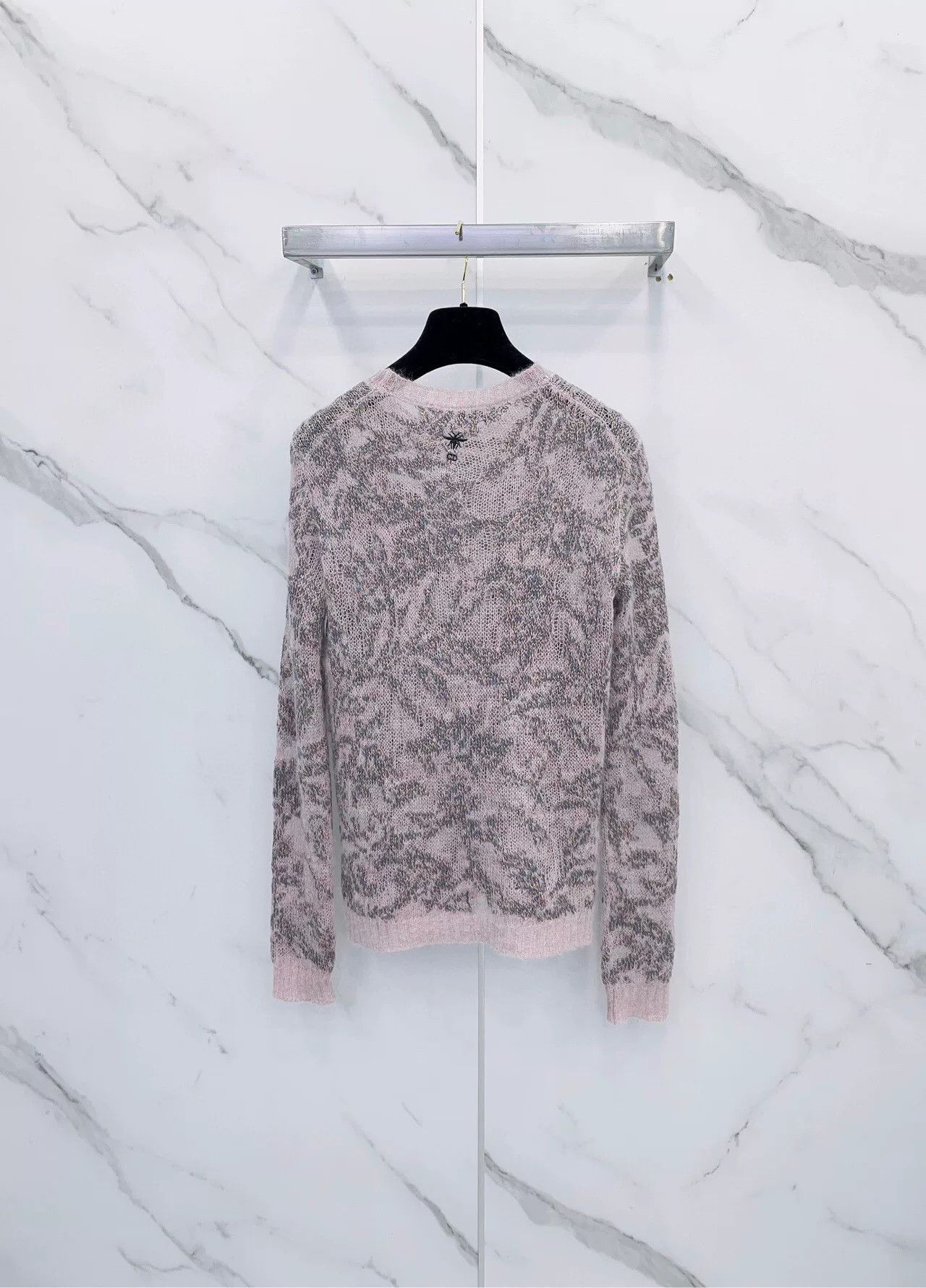 Dior Dior Pink Sheer Jacquard Crewneck Sweater Size XXS / US 00 / IT 34 - 2 Thumbnail