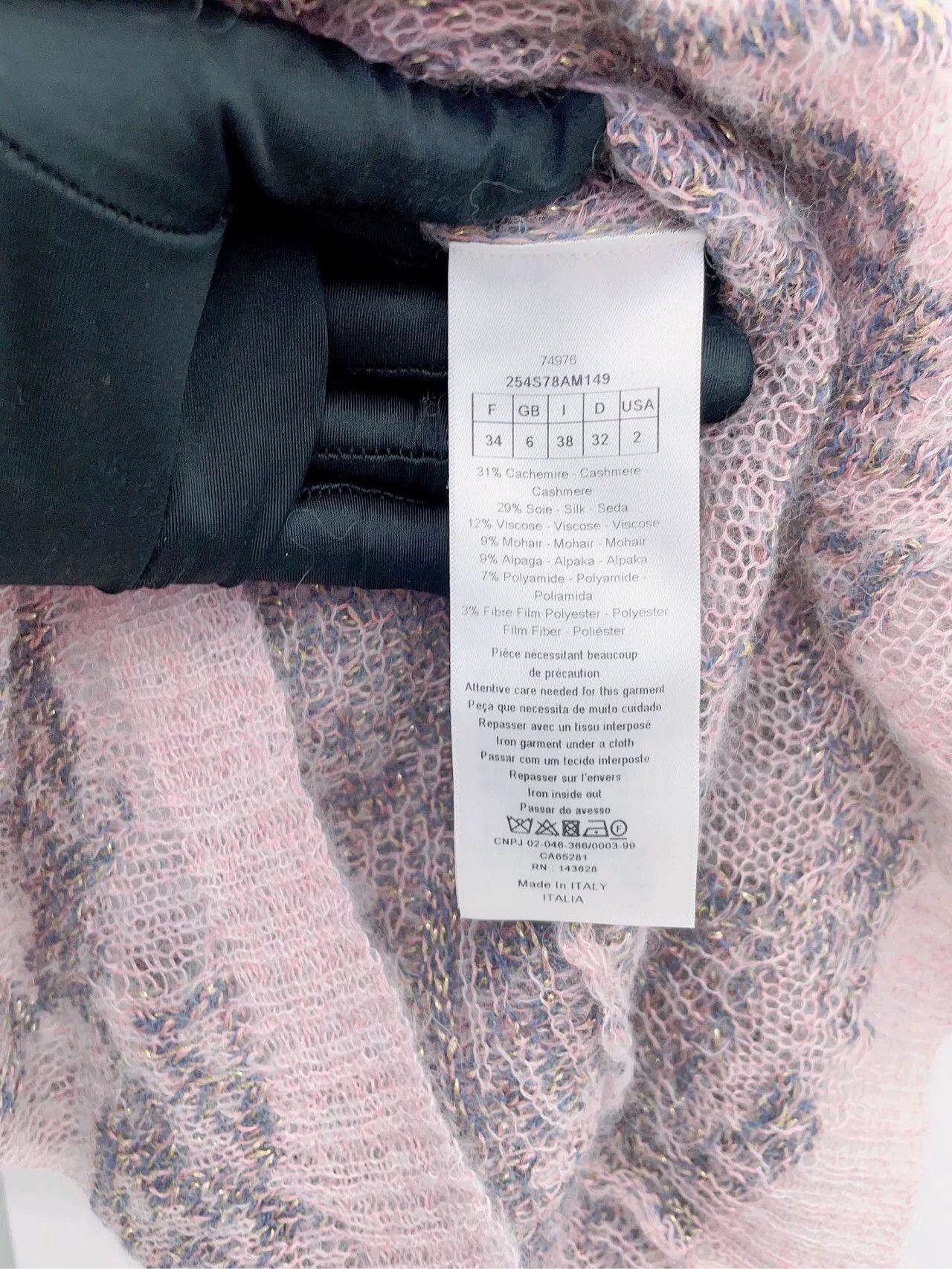 Dior Dior Pink Sheer Jacquard Crewneck Sweater Size XXS / US 00 / IT 34 - 8 Thumbnail