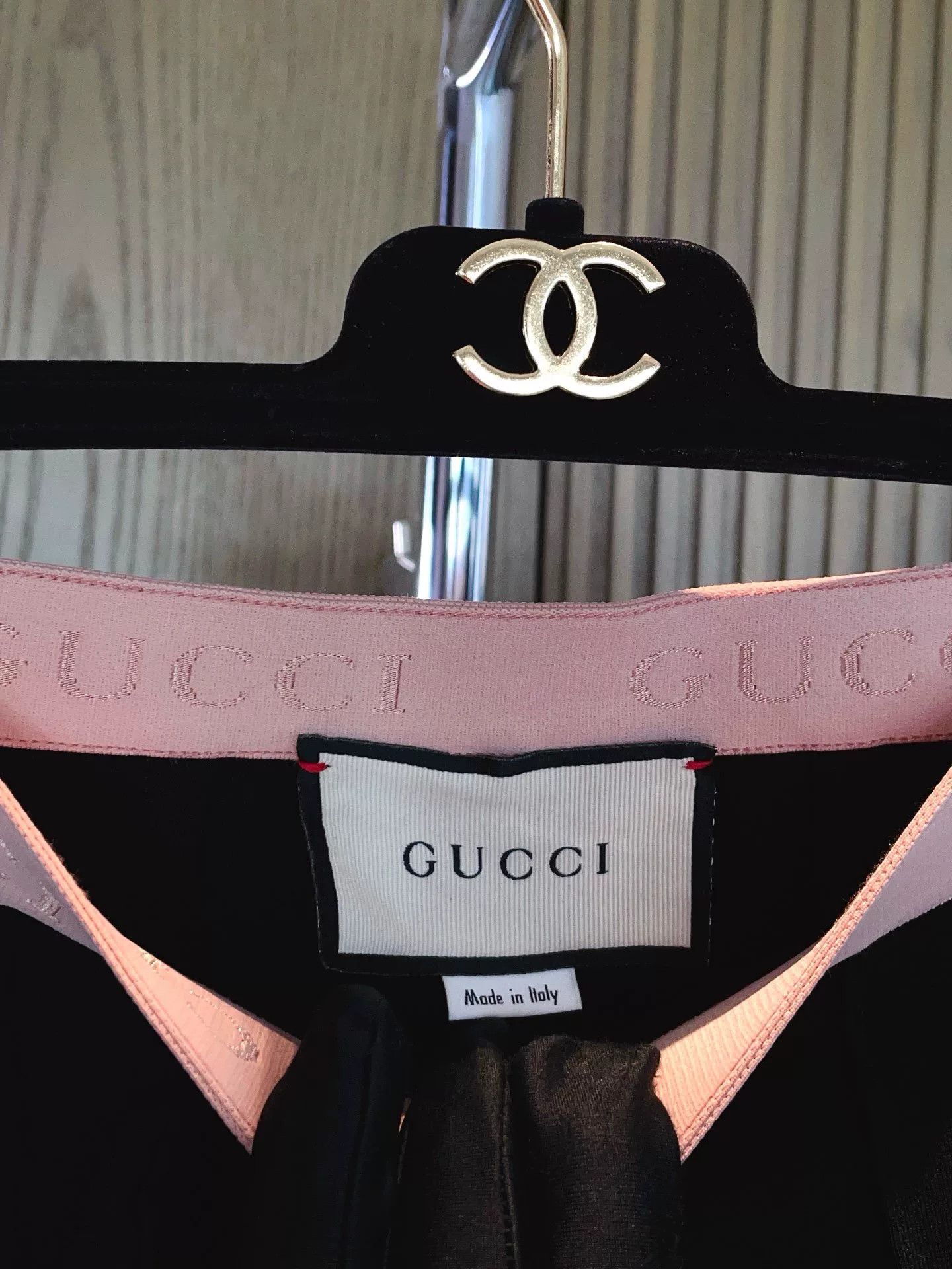 Gucci Gucci Black Pink Letter High-Waist Stretch Leggings Size 27" / US 4 / IT 40 - 7 Thumbnail