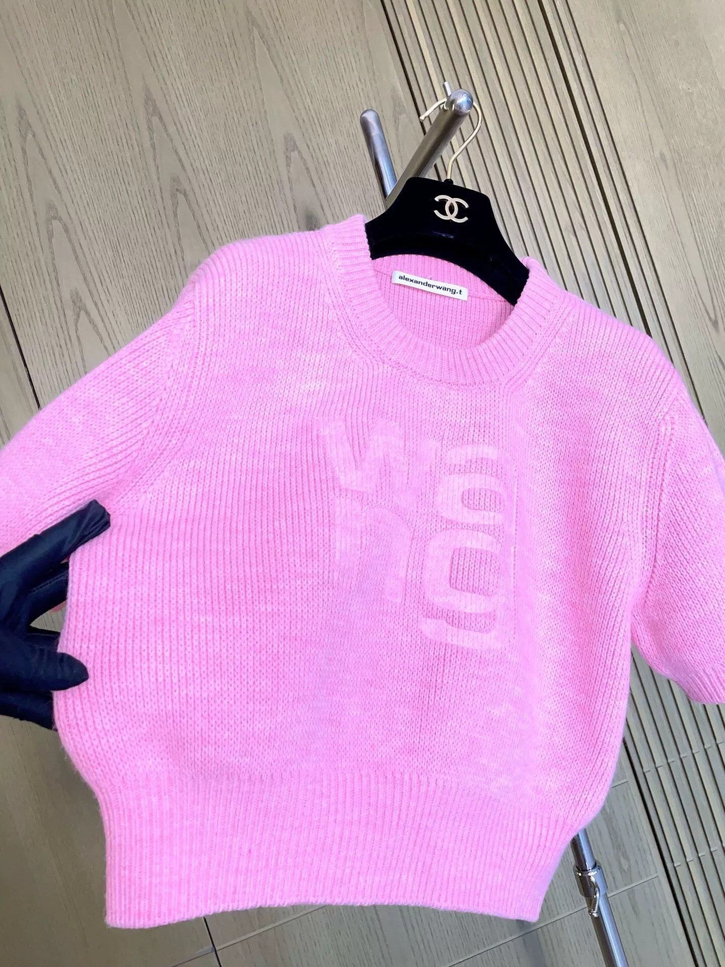 Alexander Wang Alexander Wang Pink Short-Sleeve Knit Top Size M / US 6-8 / IT 42-44 - 6 Thumbnail