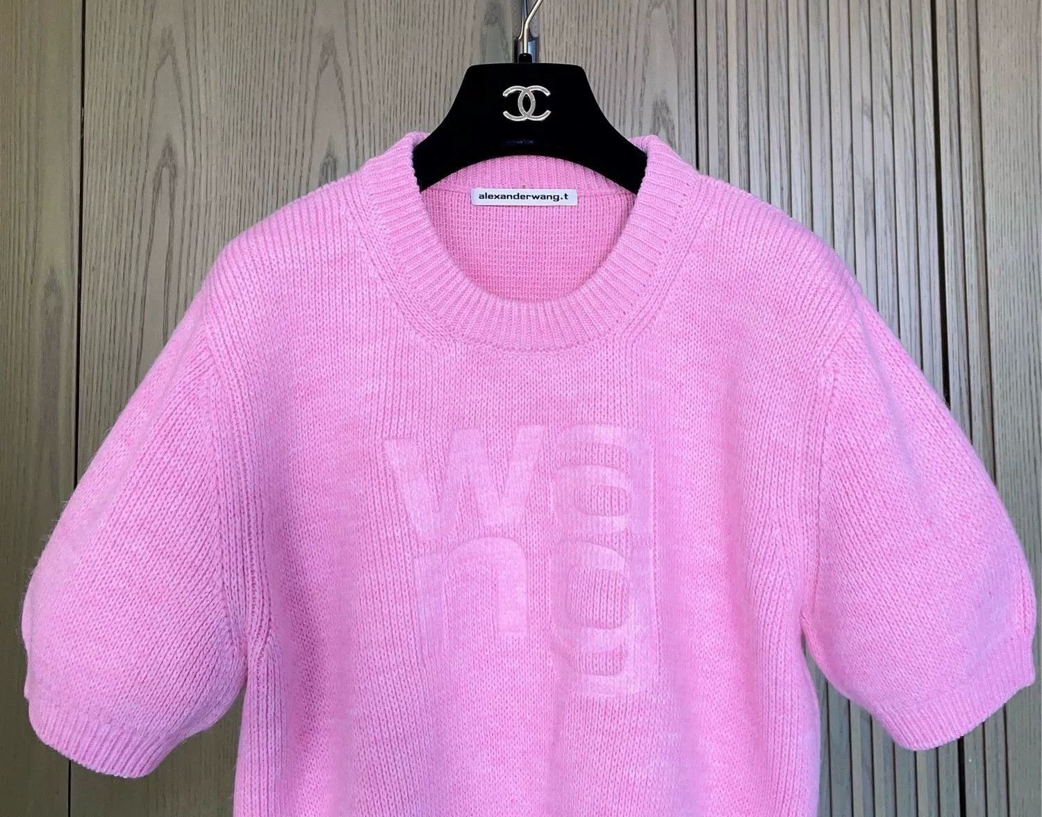 Alexander Wang Alexander Wang Pink Short-Sleeve Knit Top Size M / US 6-8 / IT 42-44 - 3 Thumbnail