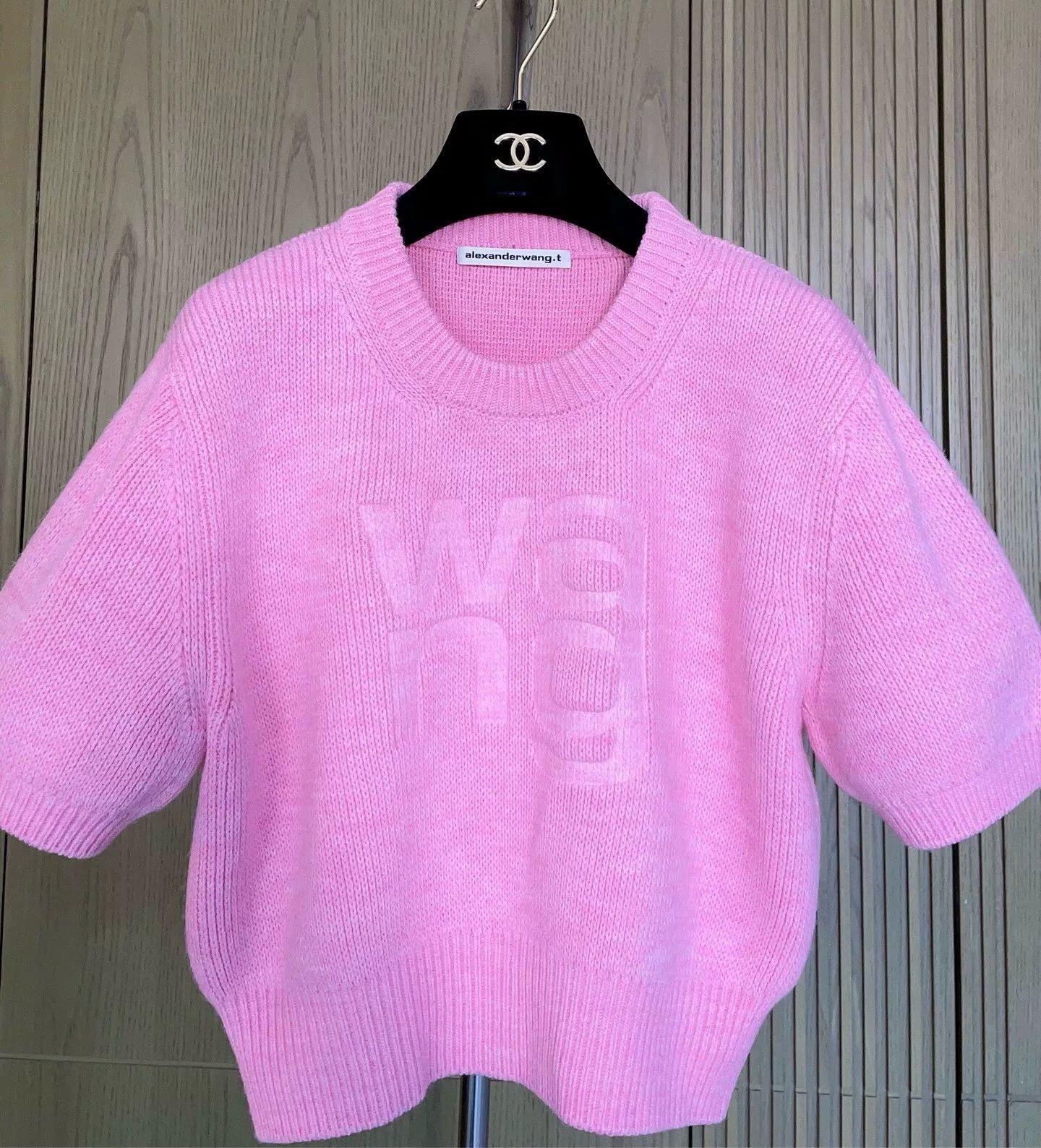 Alexander Wang Alexander Wang Pink Short-Sleeve Knit Top Size M / US 6-8 / IT 42-44 - 4 Thumbnail