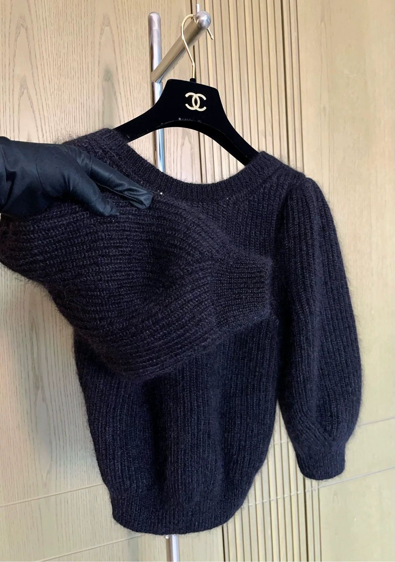 Celine Celine Black Puff Sleeve Backless Knit Top Size S / US 4 / IT 40 - 5 Thumbnail