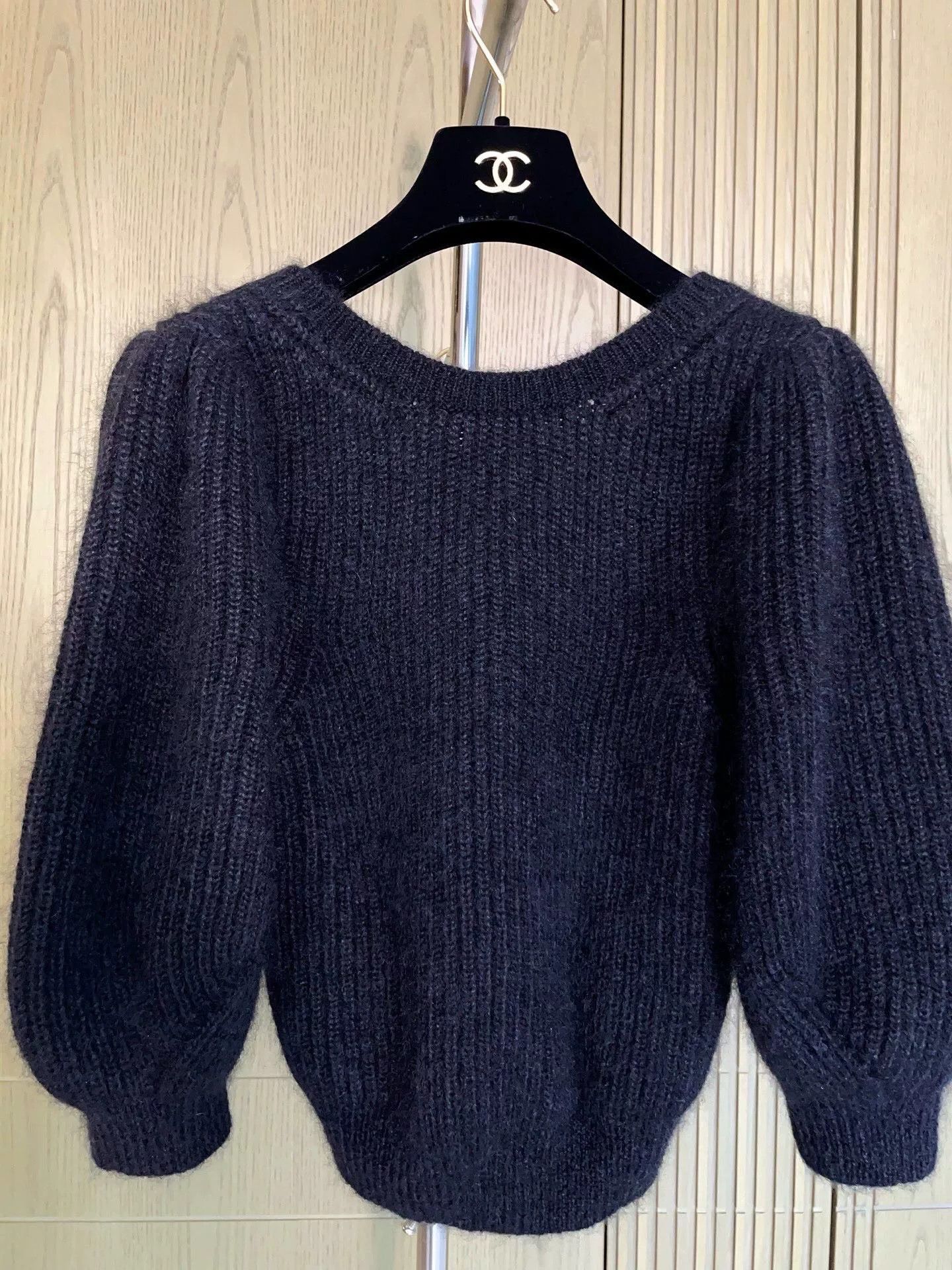 Celine Celine Black Puff Sleeve Backless Knit Top Size S / US 4 / IT 40 - 4 Thumbnail
