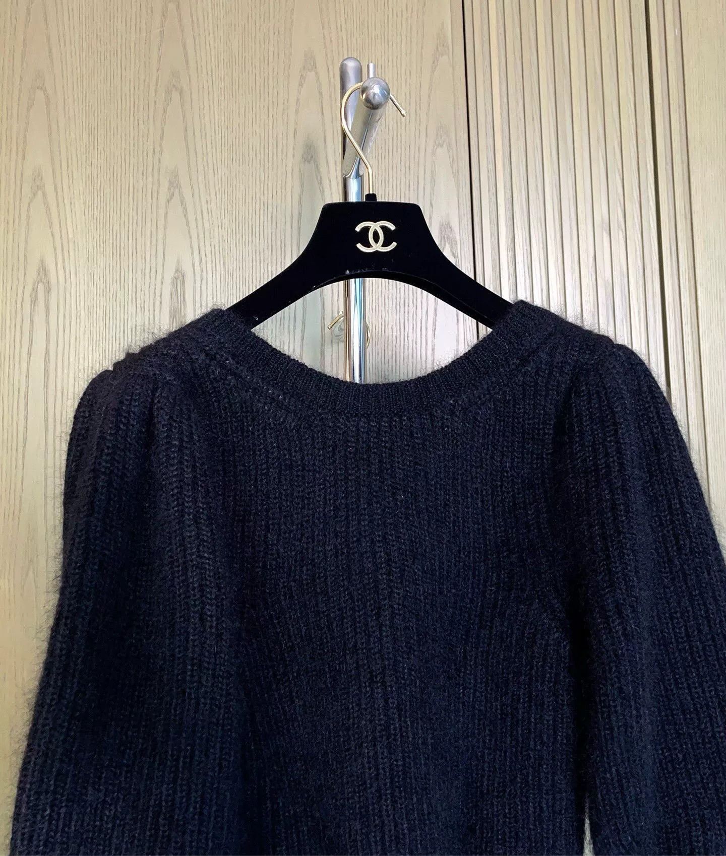 Celine Celine Black Puff Sleeve Backless Knit Top Size S / US 4 / IT 40 - 3 Thumbnail