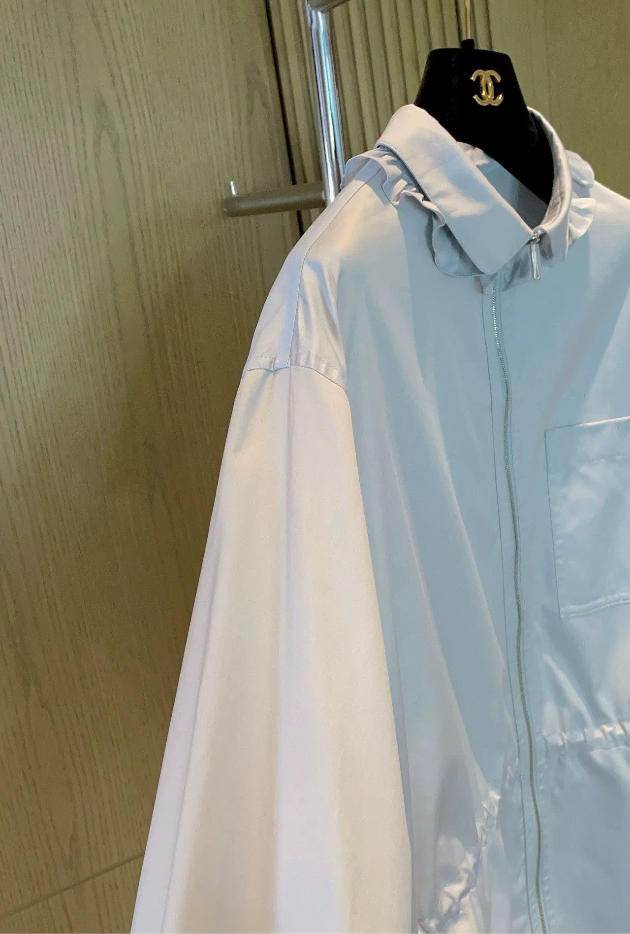 Hermes Hermes Gray Shirt Collar Waist Drawstring Jacket Size XS / US 0-2 / IT 36-38 - 6 Thumbnail