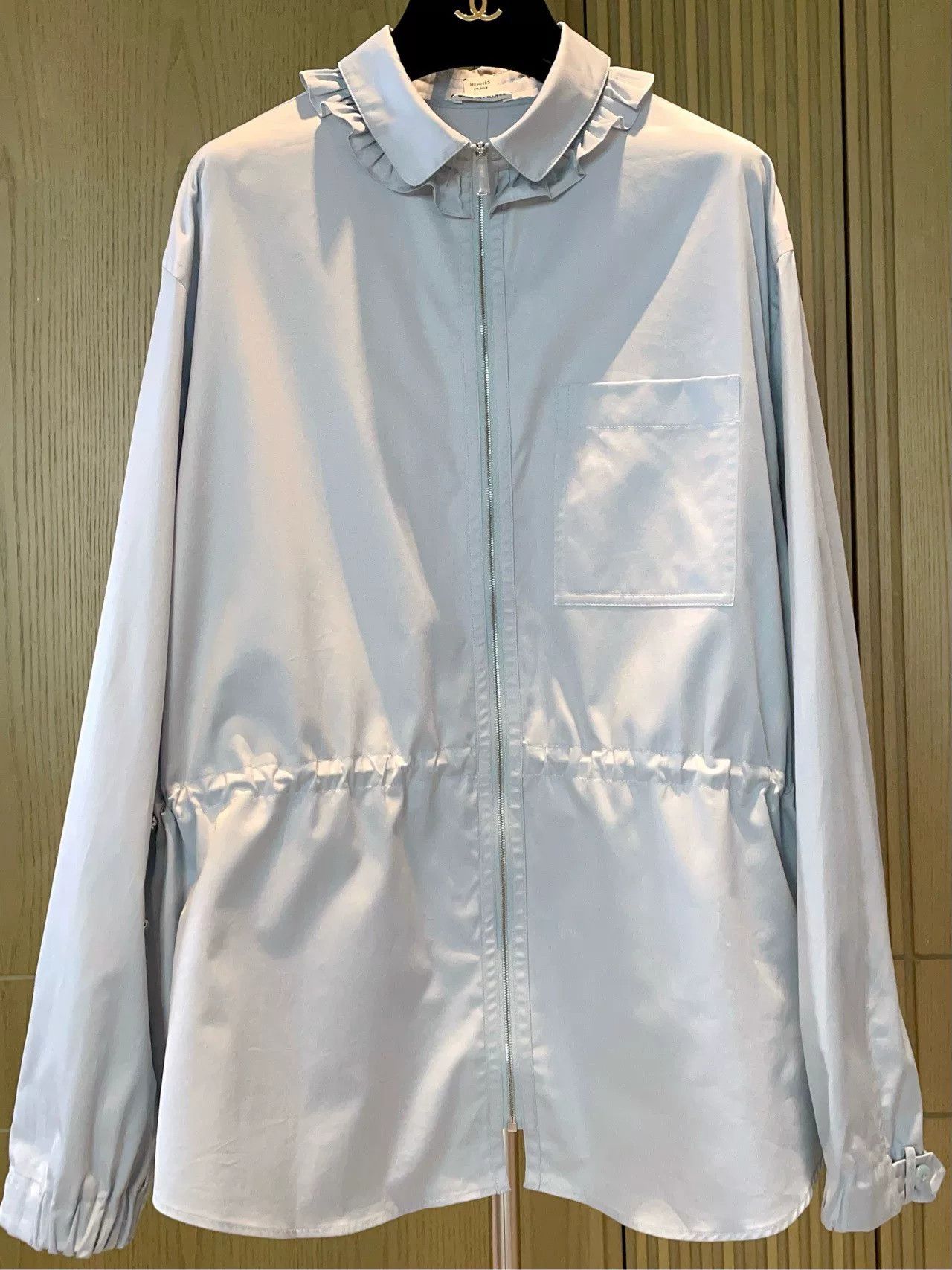 Hermes Hermes Gray Shirt Collar Waist Drawstring Jacket Size XS / US 0-2 / IT 36-38 - 4 Thumbnail