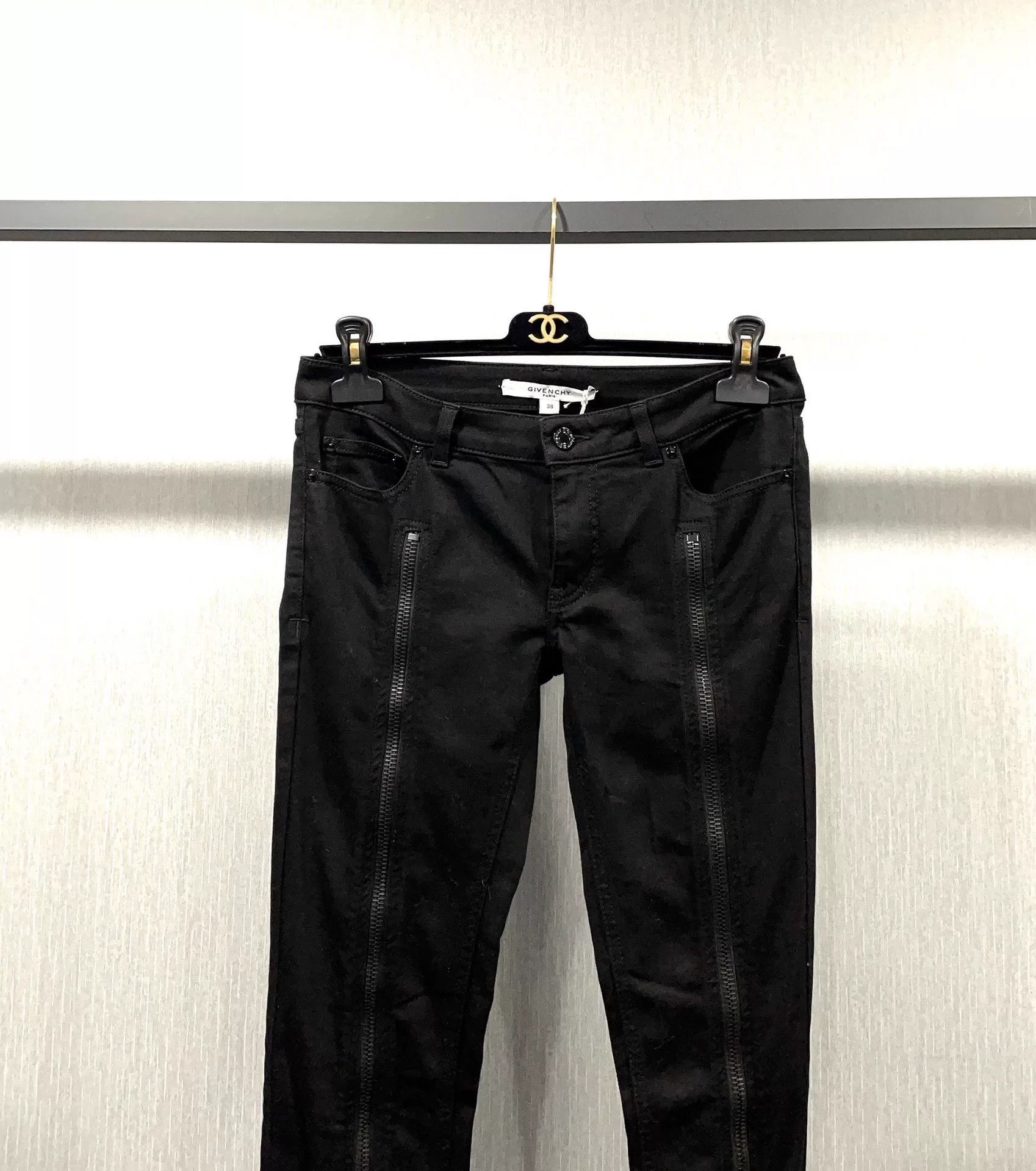 Givenchy GIVENCHY Black Zipper Design Skinny Jeans Size US 27 - 4 Thumbnail