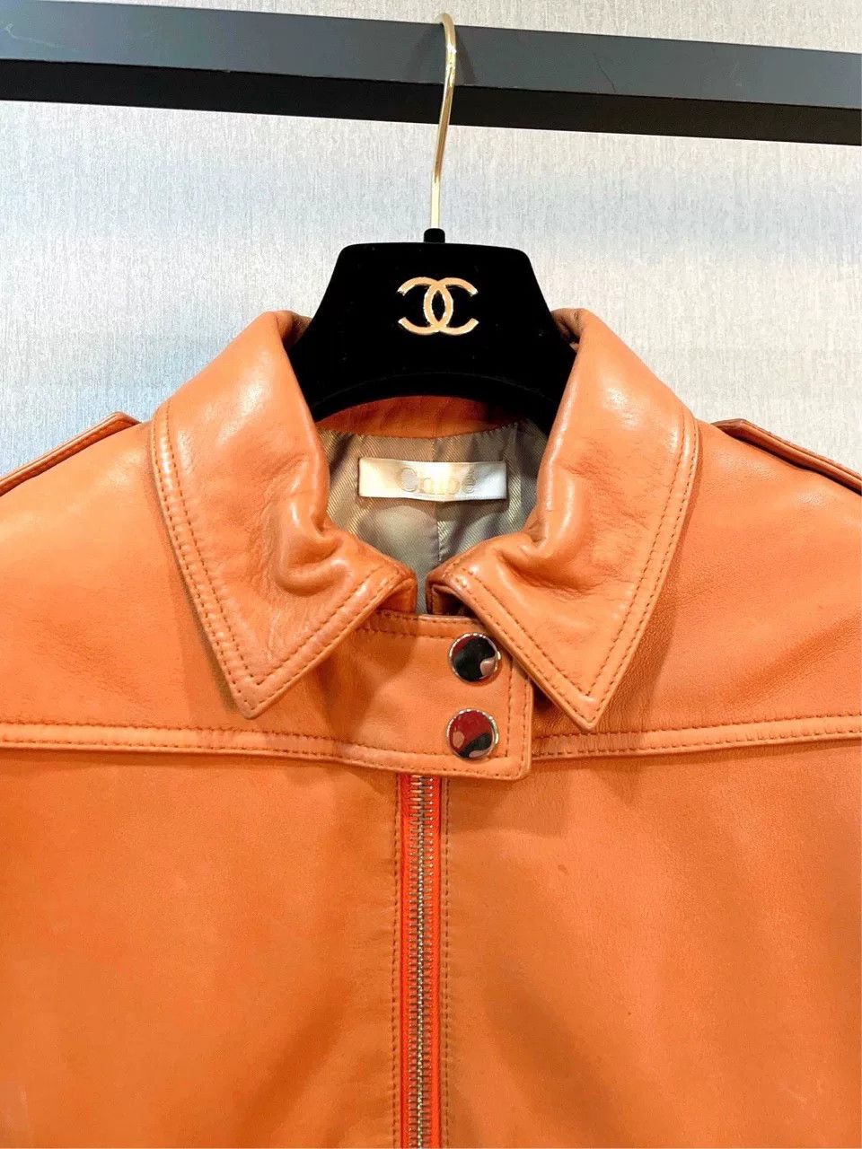 Chloe Chloe Brown Leather Jacket Size S / US 4 / IT 40 - 3 Thumbnail