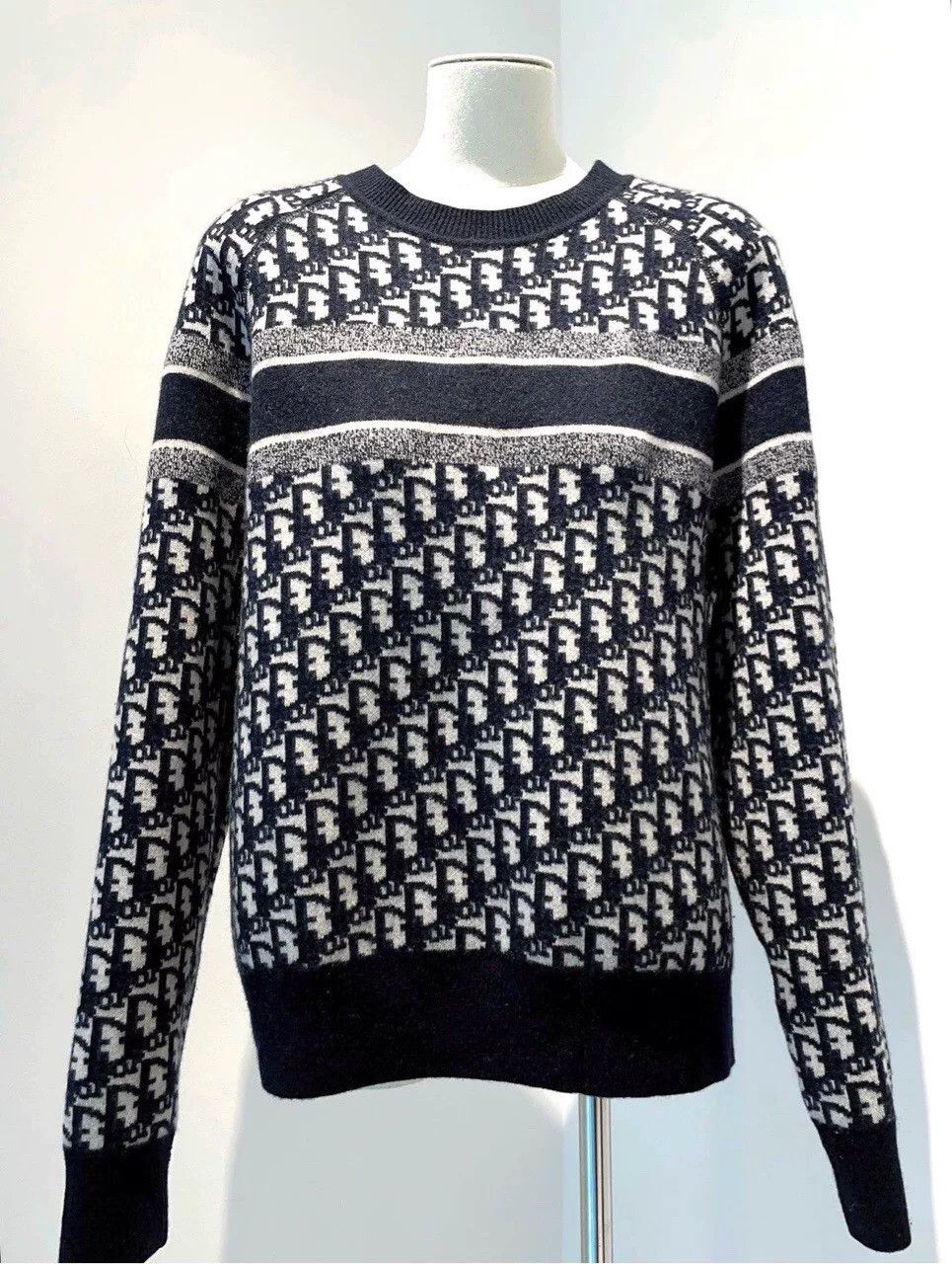 Dior Dior Round Neck Oversized Monogram Cashmere Sweater Size M / US 6-8 / IT 42-44 - 6 Thumbnail