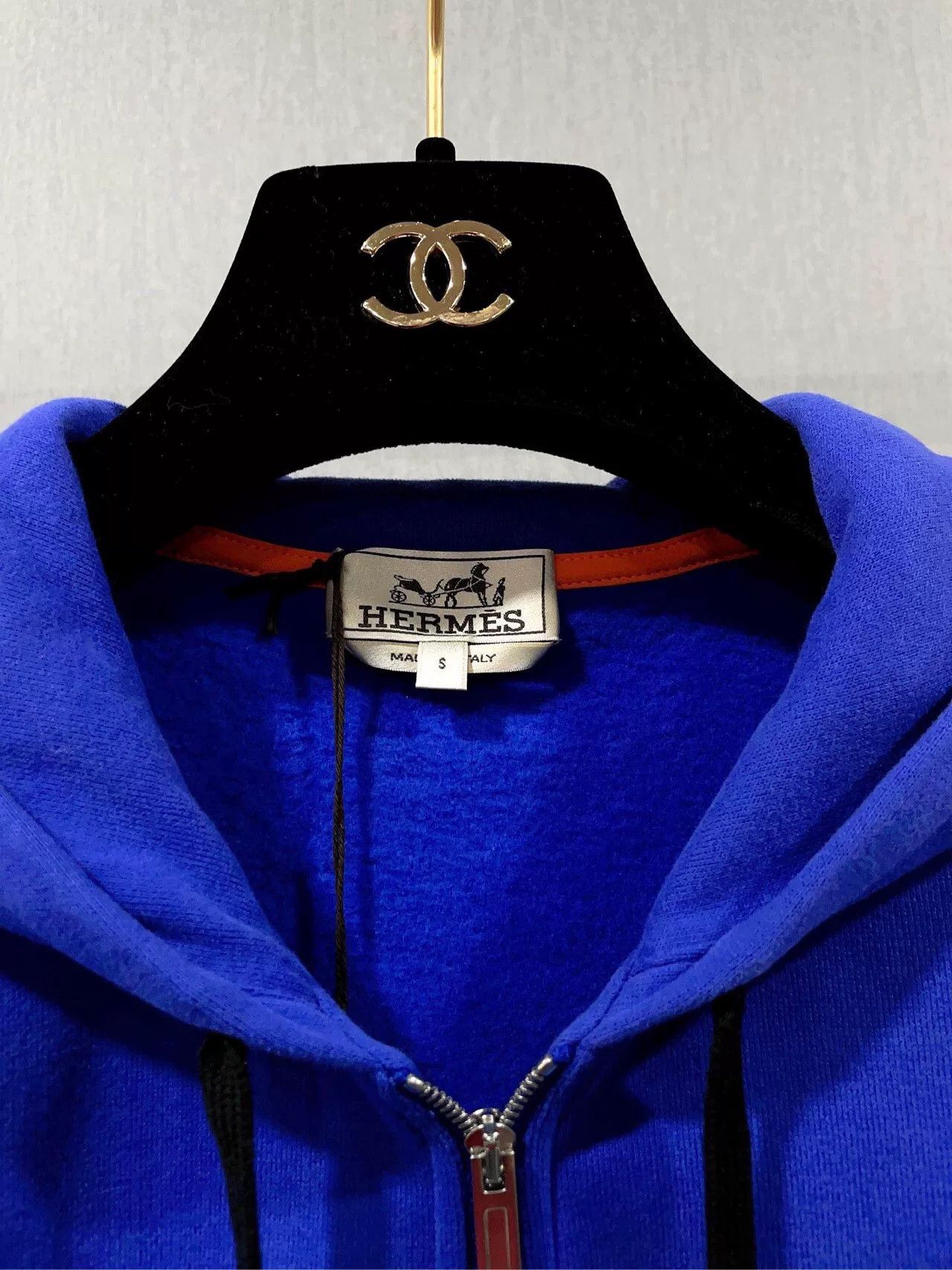 Hermes Hermes Blue Hooded Casual Sweatshirt Size US S / EU 44-46 / 1 - 8 Thumbnail