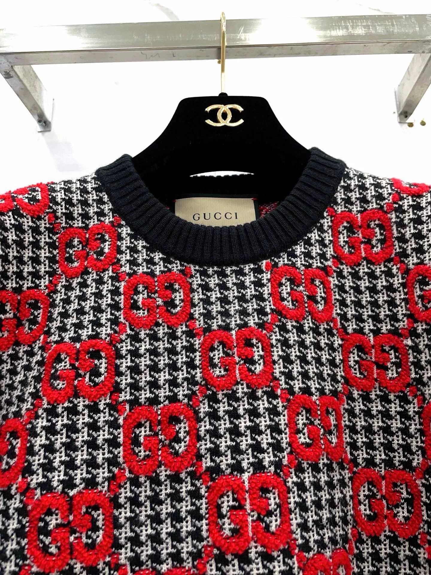 Gucci Gucci GG Bouclé Houndstooth Wool Top Size M / US 6-8 / IT 42-44 - 3 Thumbnail