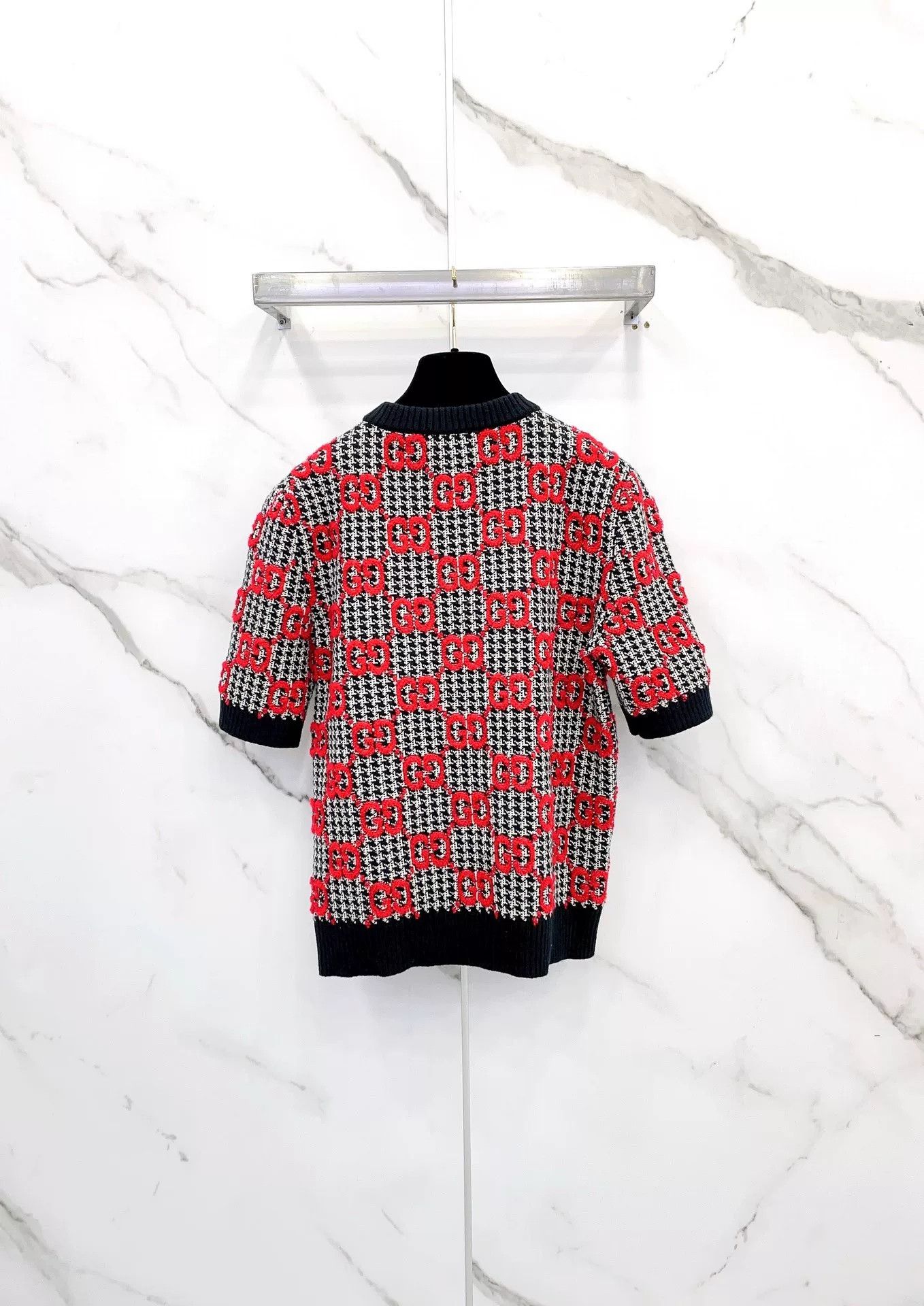 Gucci Gucci GG Bouclé Houndstooth Wool Top Size M / US 6-8 / IT 42-44 - 2 Thumbnail