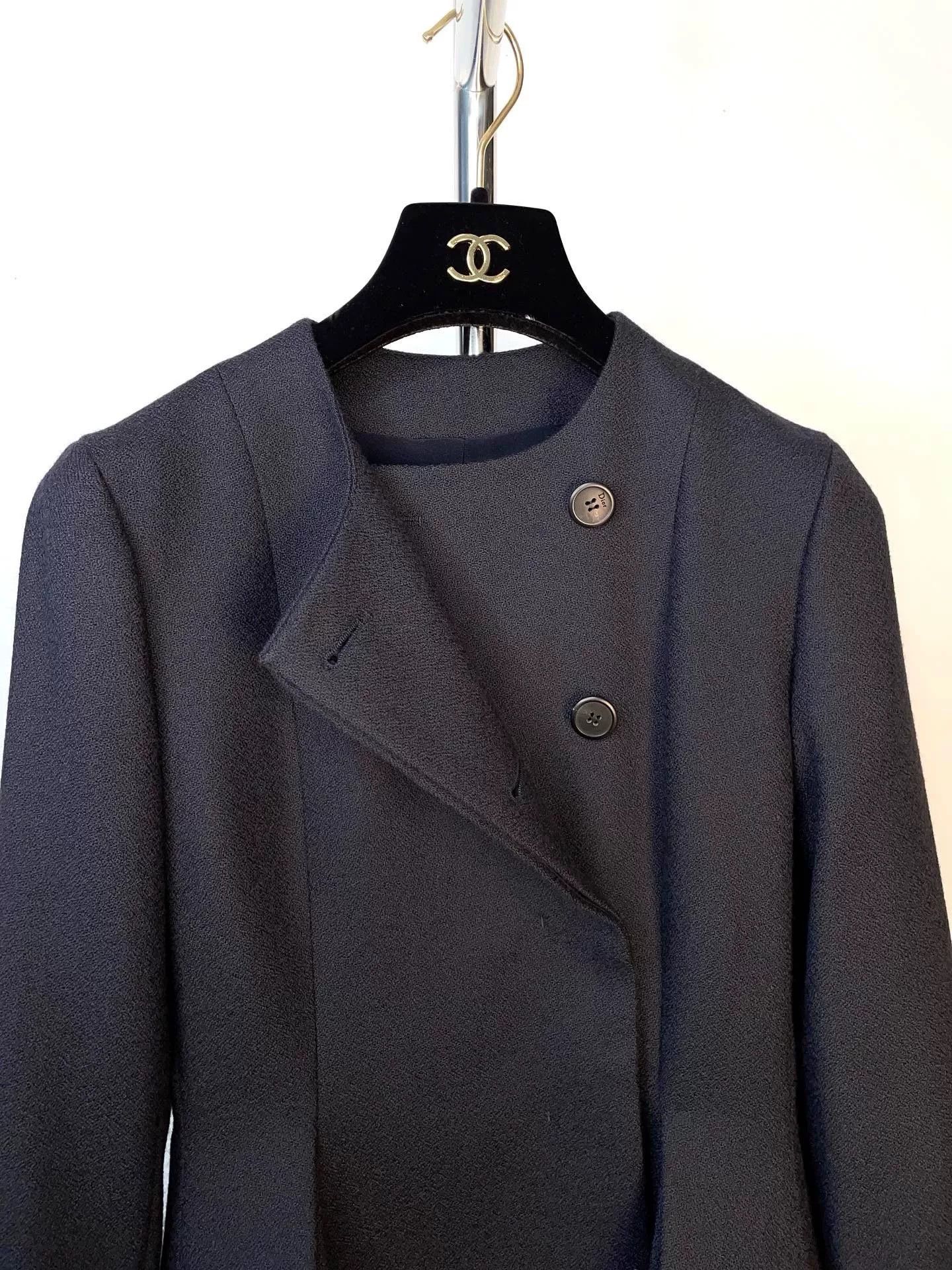 Dior Dior Navy Wool Long Dress Coat Size XXS / US 00 / IT 34 - 8 Thumbnail