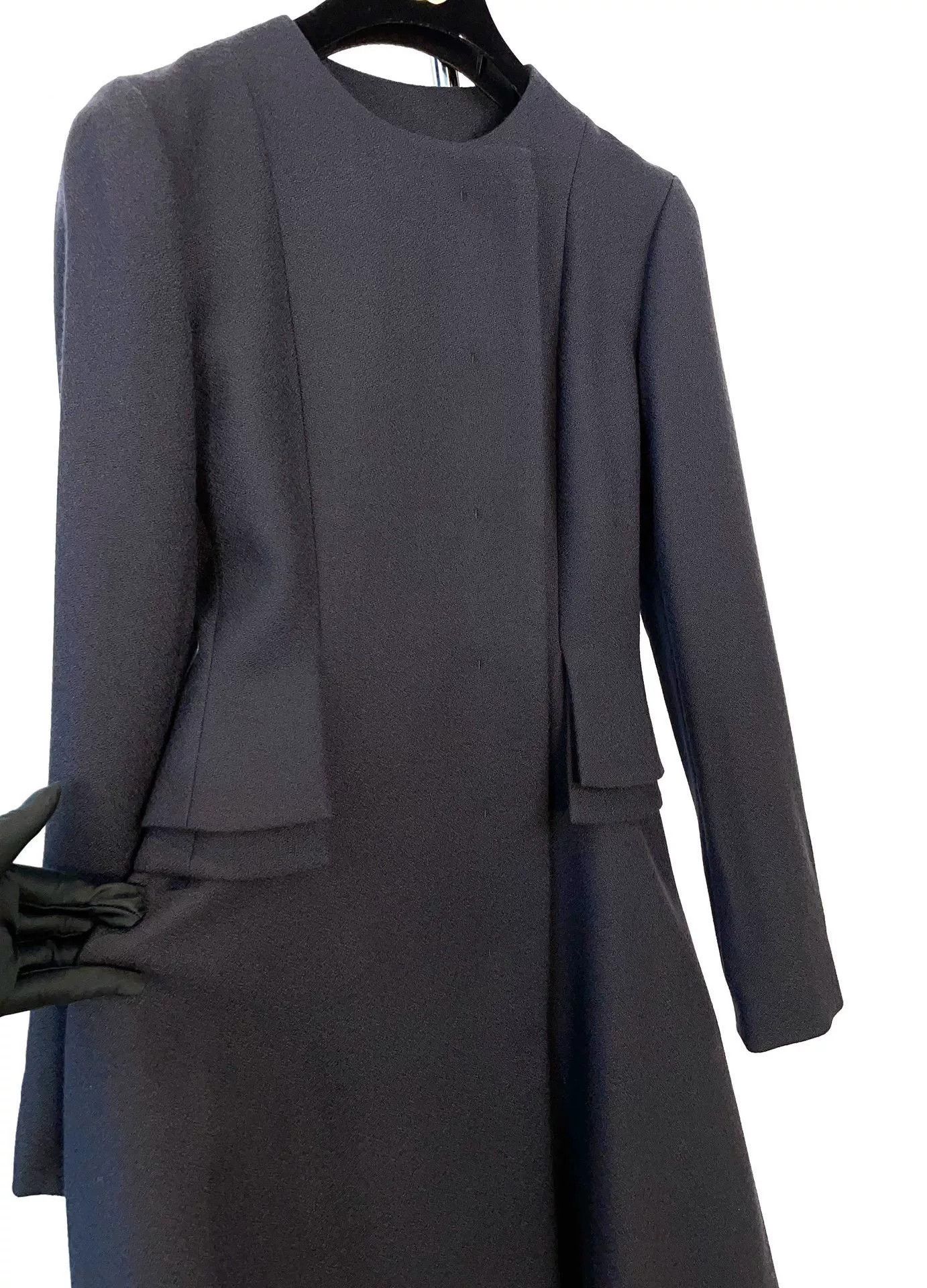 Dior Dior Navy Wool Long Dress Coat Size XXS / US 00 / IT 34 - 6 Thumbnail