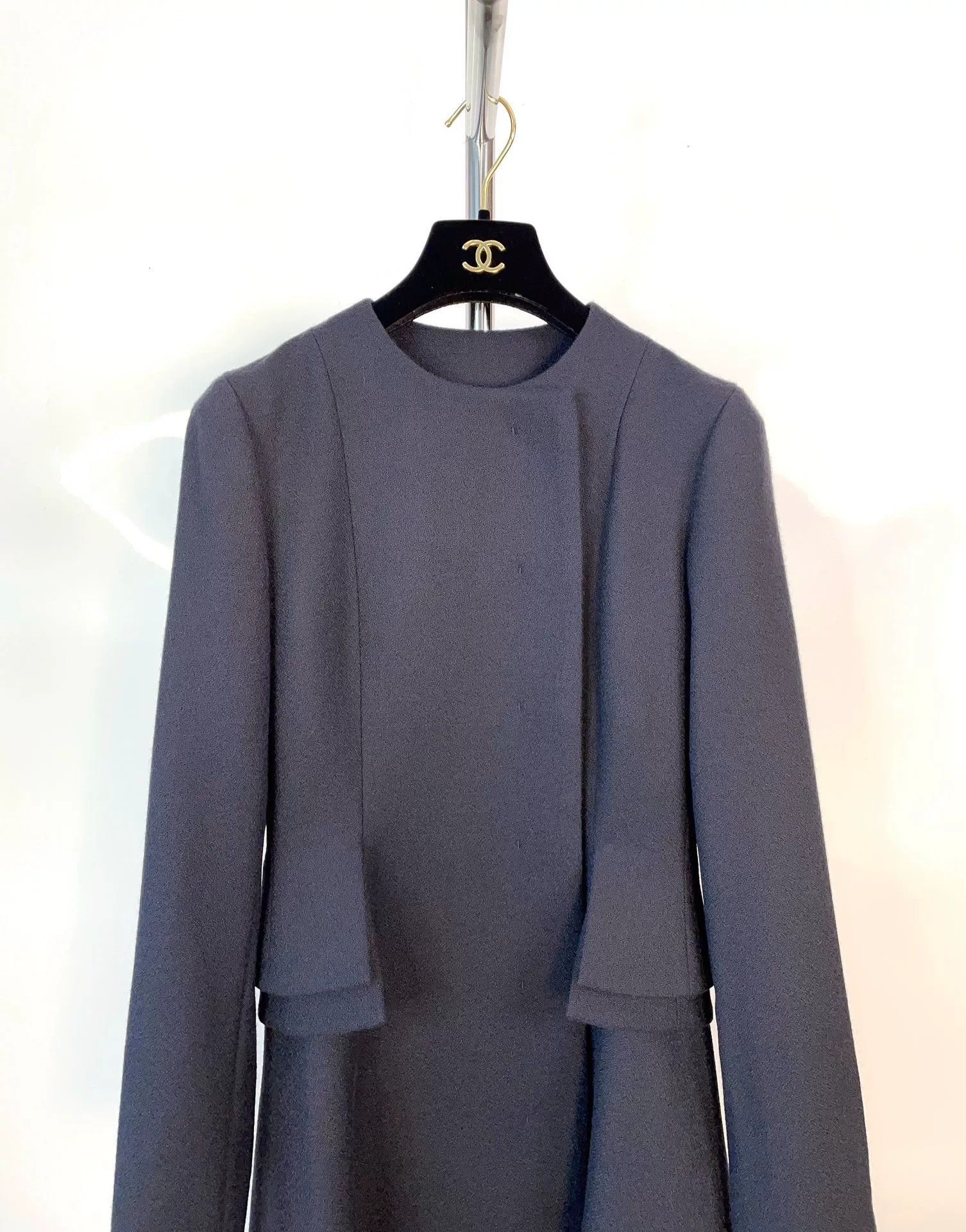 Dior Dior Navy Wool Long Dress Coat Size XXS / US 00 / IT 34 - 3 Thumbnail