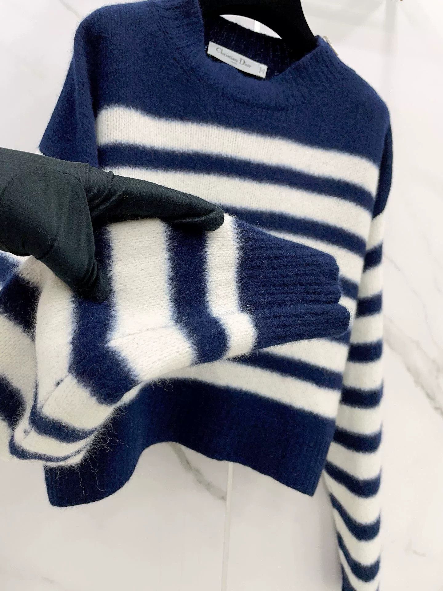 Dior Dior Navy Blue Striped Side Zip Cashmere Sweater Size XS / US 0-2 / IT 36-38 - 6 Thumbnail