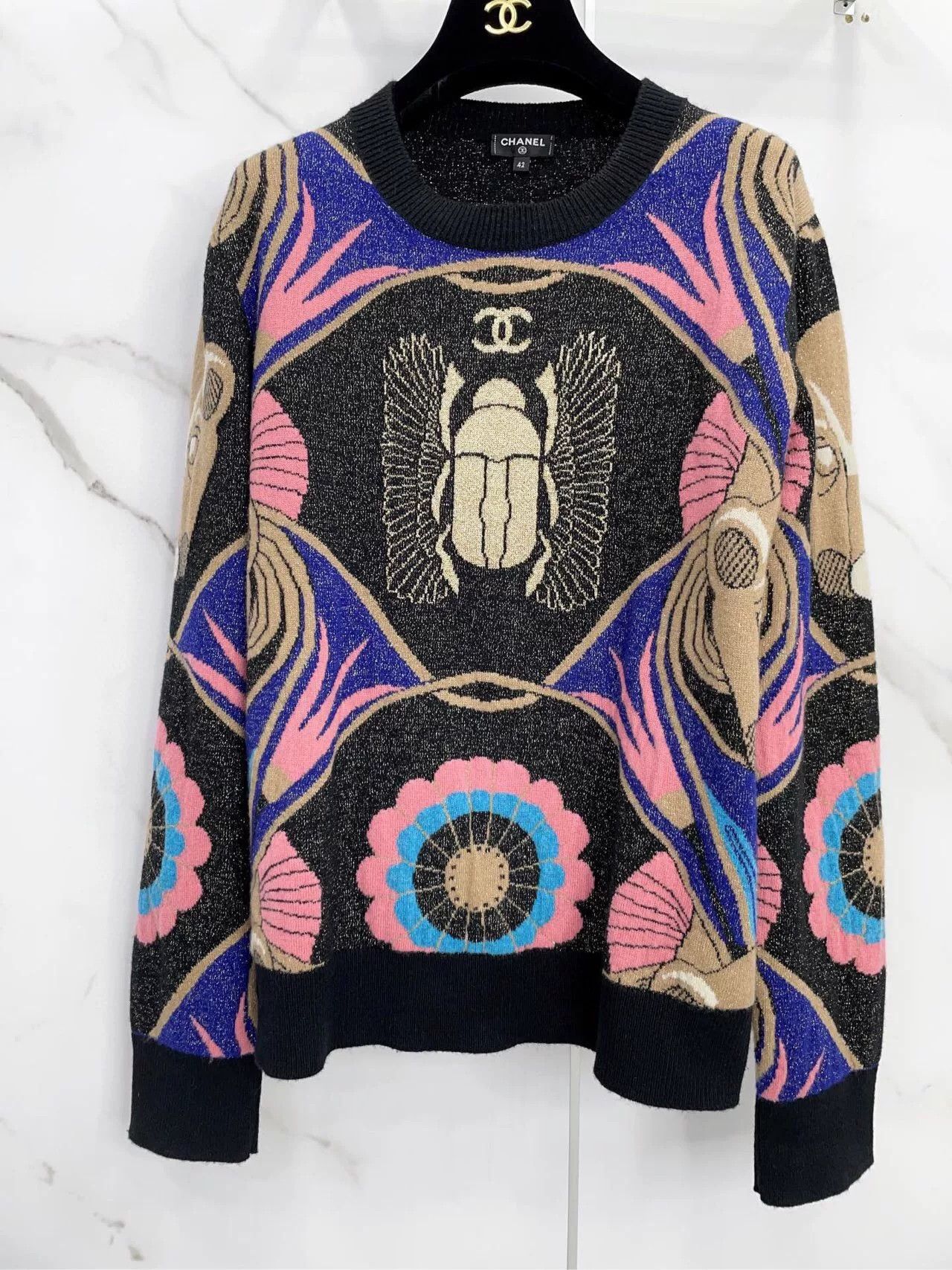 Chanel Chanel Egypt Beetle Wool Knit Sweater Size M / US 6-8 / IT 42-44 - 2 Thumbnail