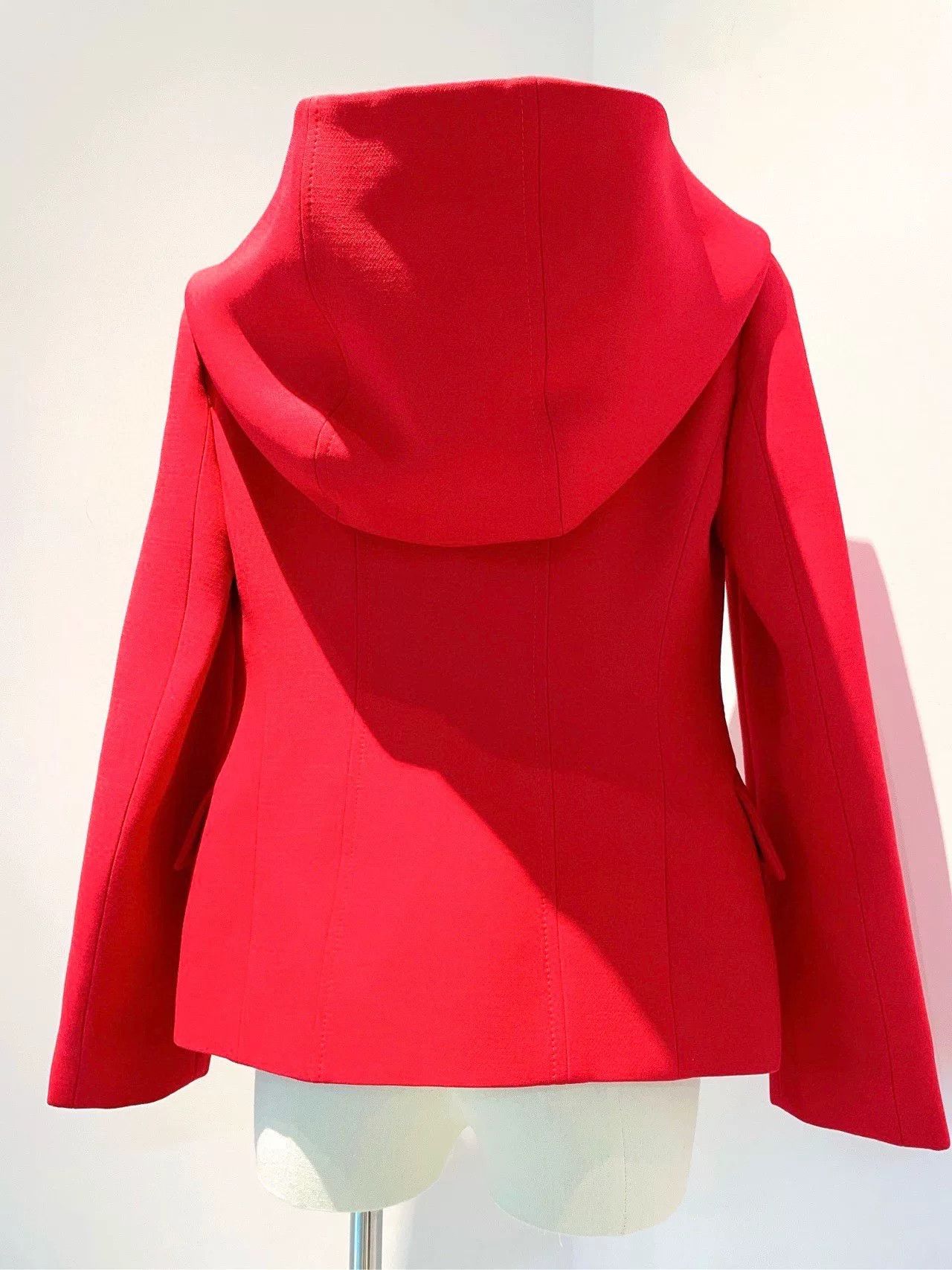 Dior Dior Red Single-Breasted Wool Hooded Coat Size XS / US 0-2 / IT 36-38 - 6 Thumbnail