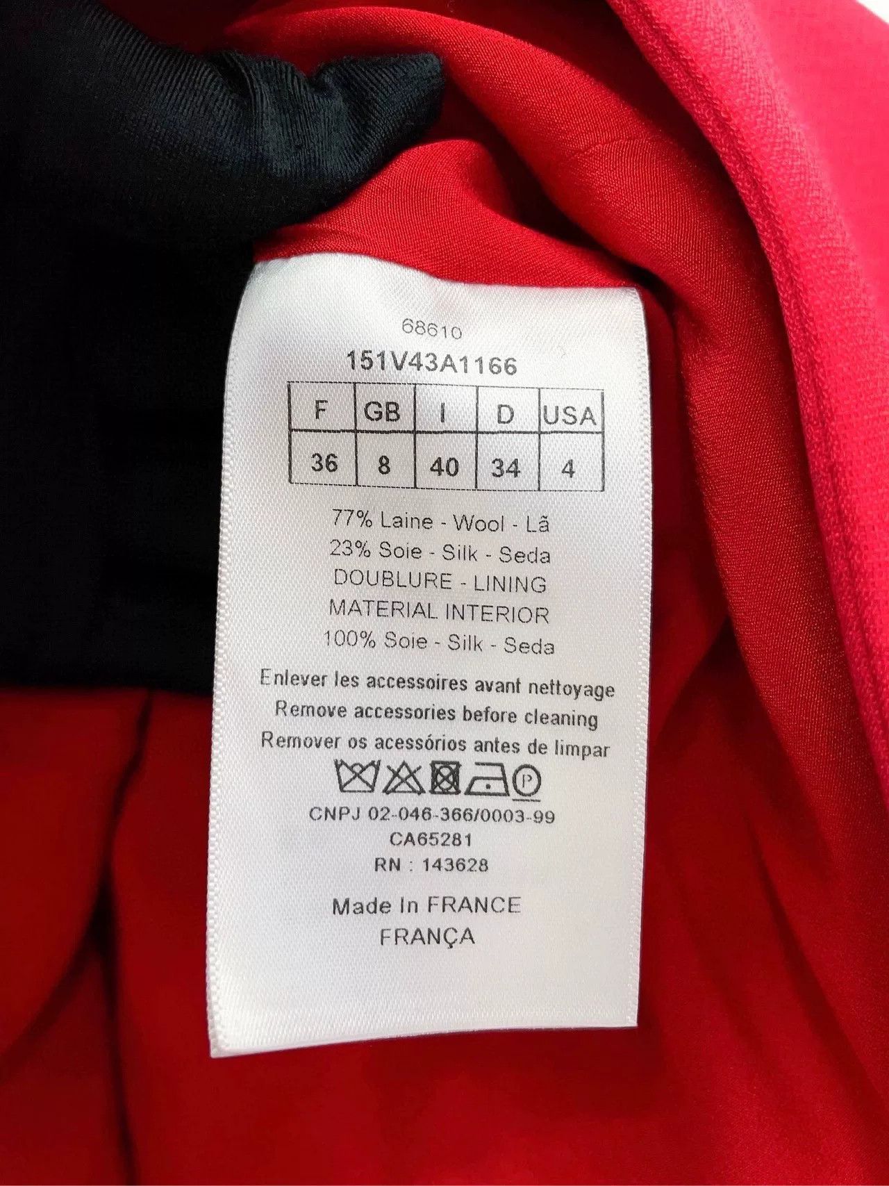 Dior Dior Red Single-Breasted Wool Hooded Coat Size XS / US 0-2 / IT 36-38 - 9 Thumbnail
