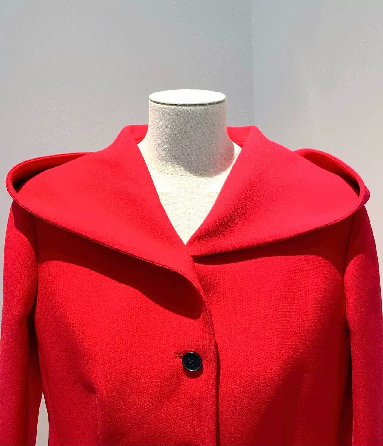 Dior Dior Red Single-Breasted Wool Hooded Coat Size XS / US 0-2 / IT 36-38 - 3 Thumbnail