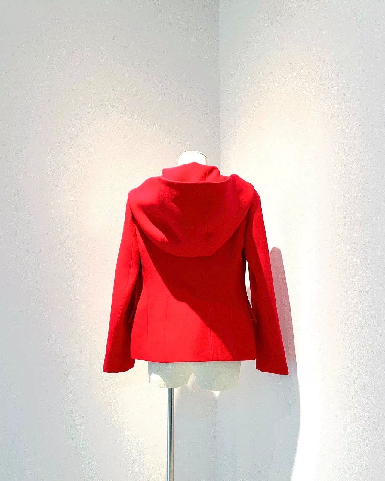 Dior Dior Red Single-Breasted Wool Hooded Coat Size XS / US 0-2 / IT 36-38 - 2 Thumbnail