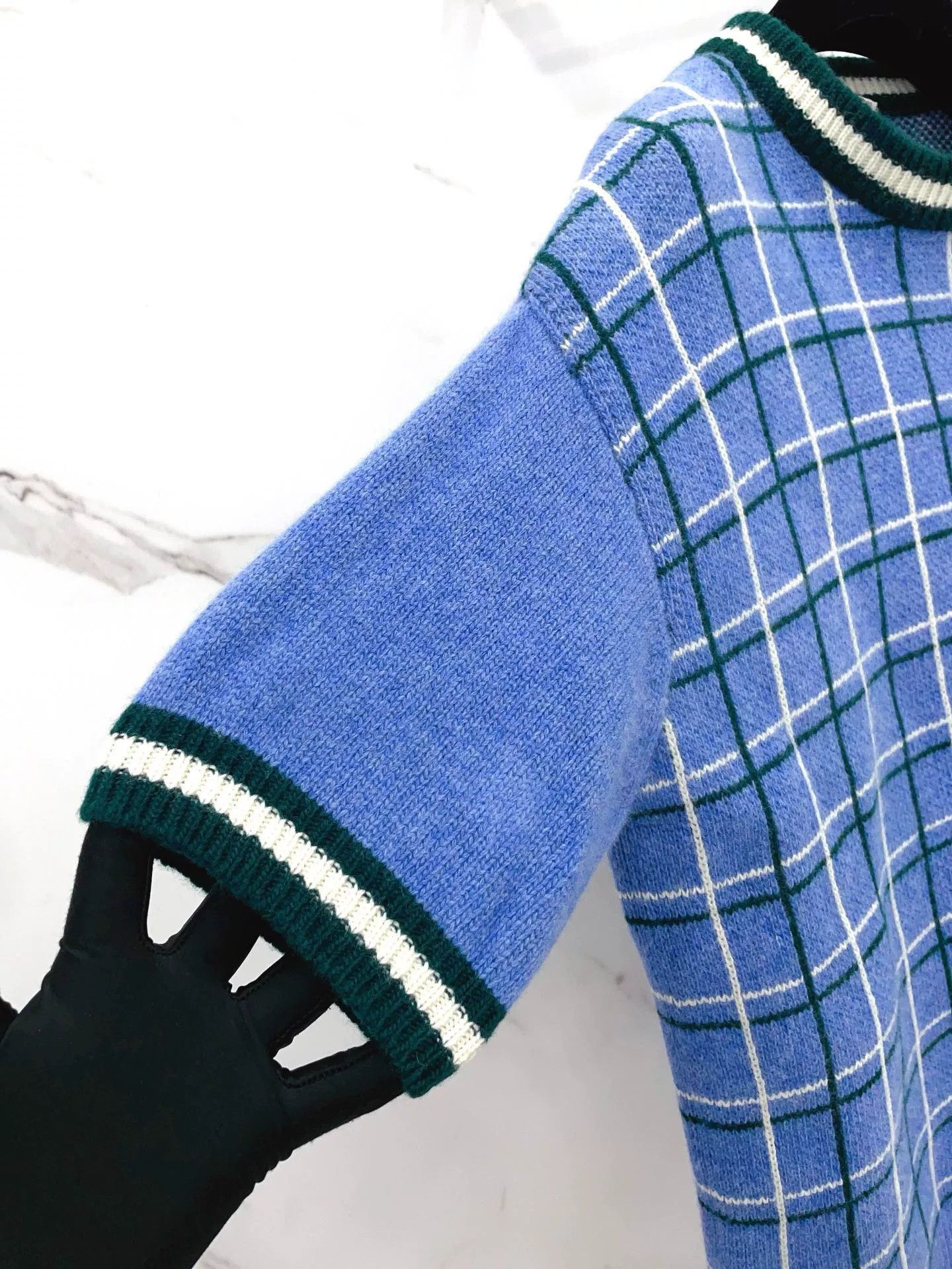 Miu Miu Miu Miu Blue Green White Check Knit Top Size M / US 6-8 / IT 42-44 - 6 Thumbnail