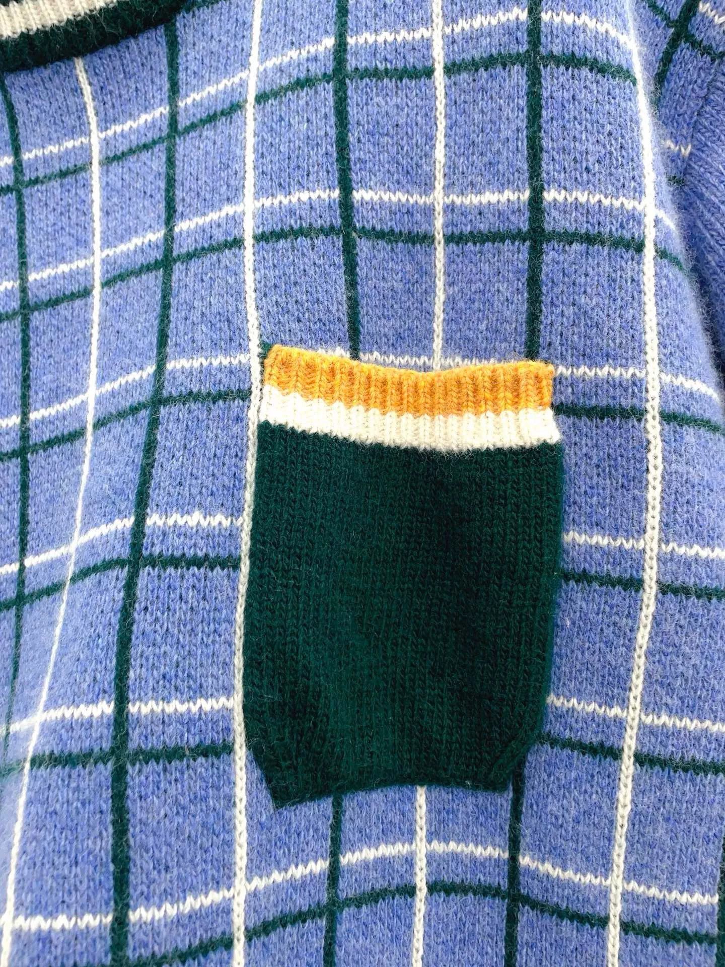 Miu Miu Miu Miu Blue Green White Check Knit Top Size M / US 6-8 / IT 42-44 - 5 Thumbnail