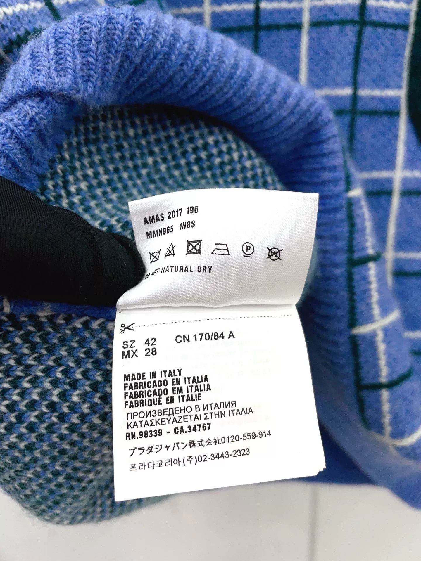 Miu Miu Miu Miu Blue Green White Check Knit Top Size M / US 6-8 / IT 42-44 - 9 Thumbnail