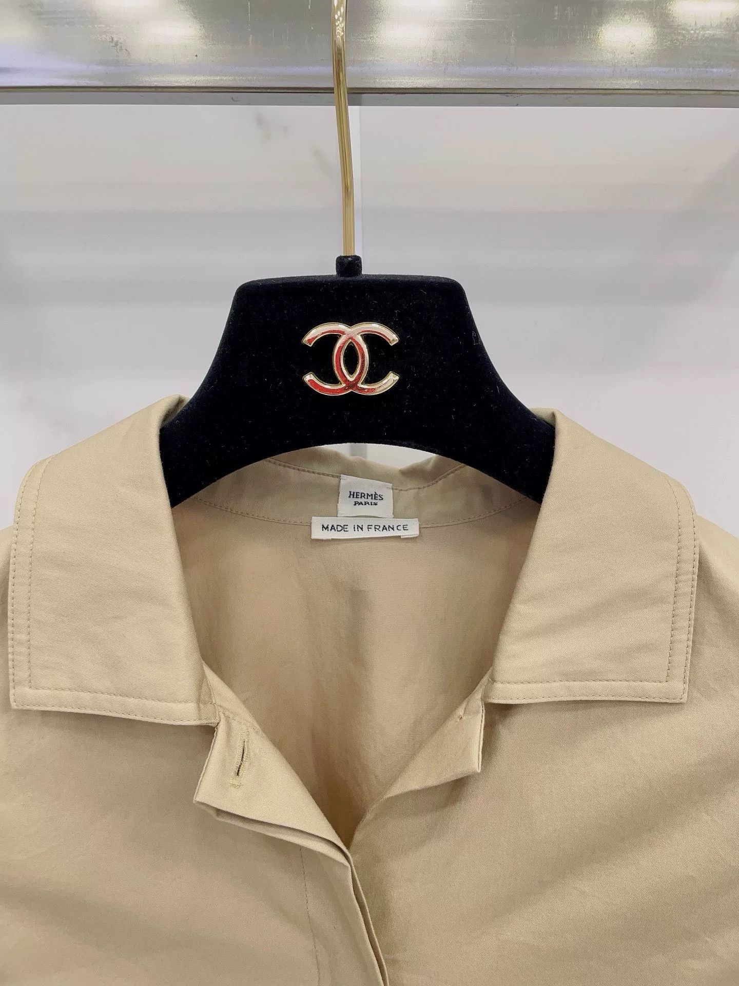Hermes Hermes Khaki Long/Short Sleeve Convertible Shirt Size XXS / US 00 / IT 34 - 3 Thumbnail