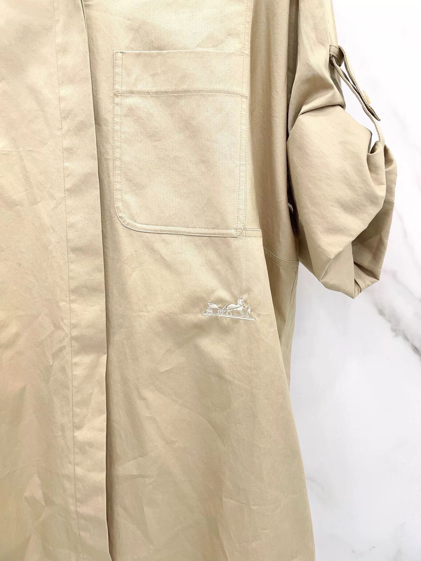 Hermes Hermes Khaki Long/Short Sleeve Convertible Shirt Size XXS / US 00 / IT 34 - 4 Thumbnail