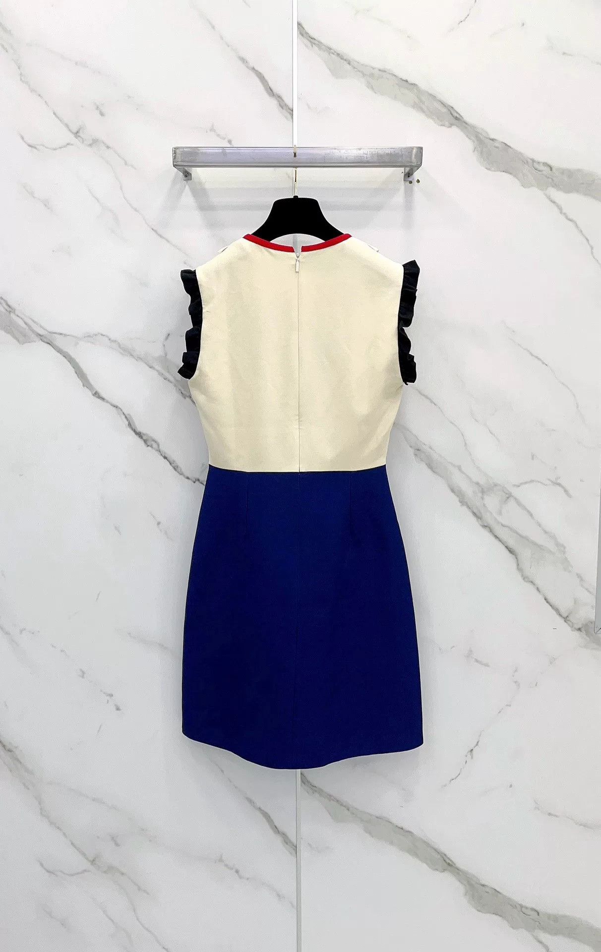 Gucci Gucci Ruffle Red Strap Colorblock Dress Size S / US 4 / IT 40 - 2 Thumbnail