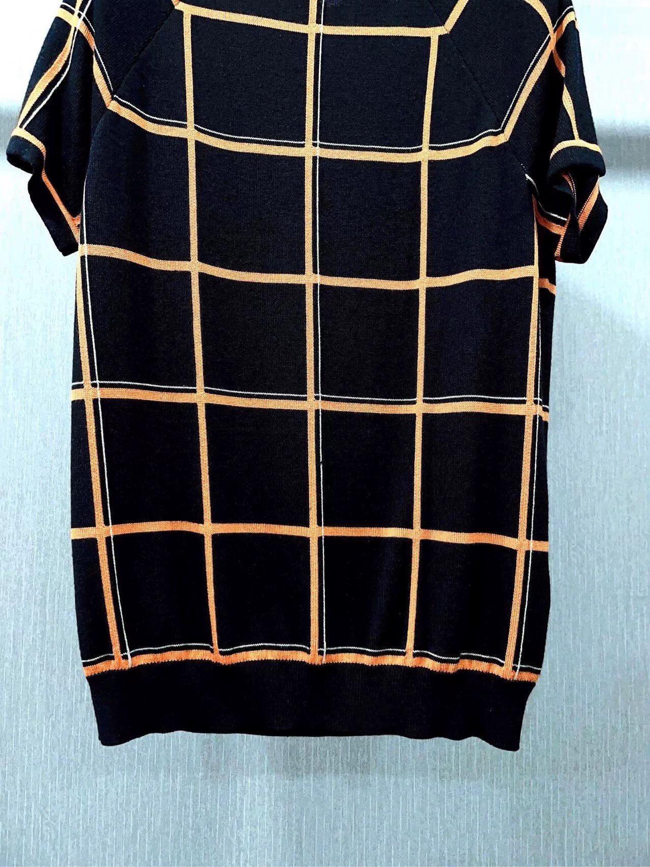 Hermes Hermès Black Orange Check Knit Top Size XS / US 0-2 / IT 36-38 - 5 Thumbnail