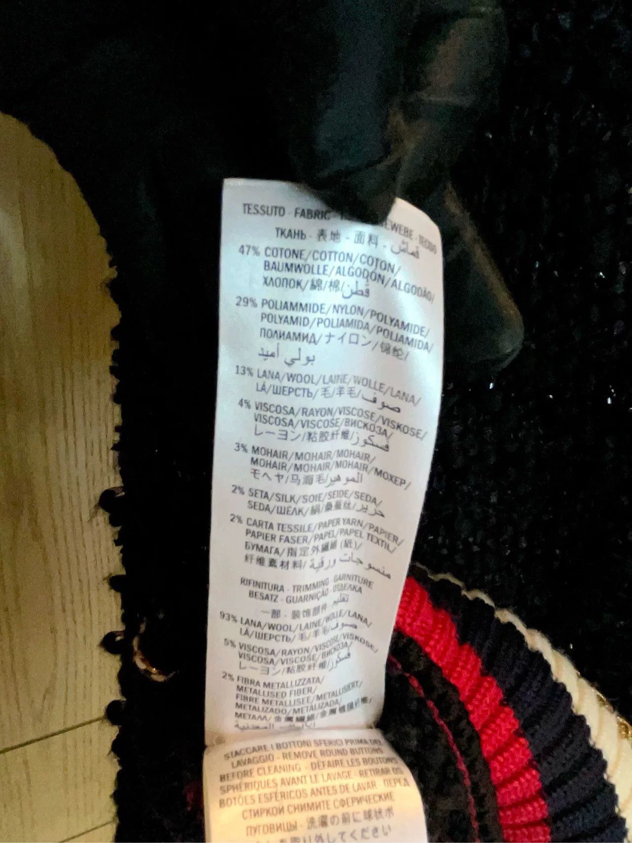 Gucci Gucci Black Tweed Pearl Button Knit Jacket Size XS / US 0-2 / IT 36-38 - 9 Thumbnail