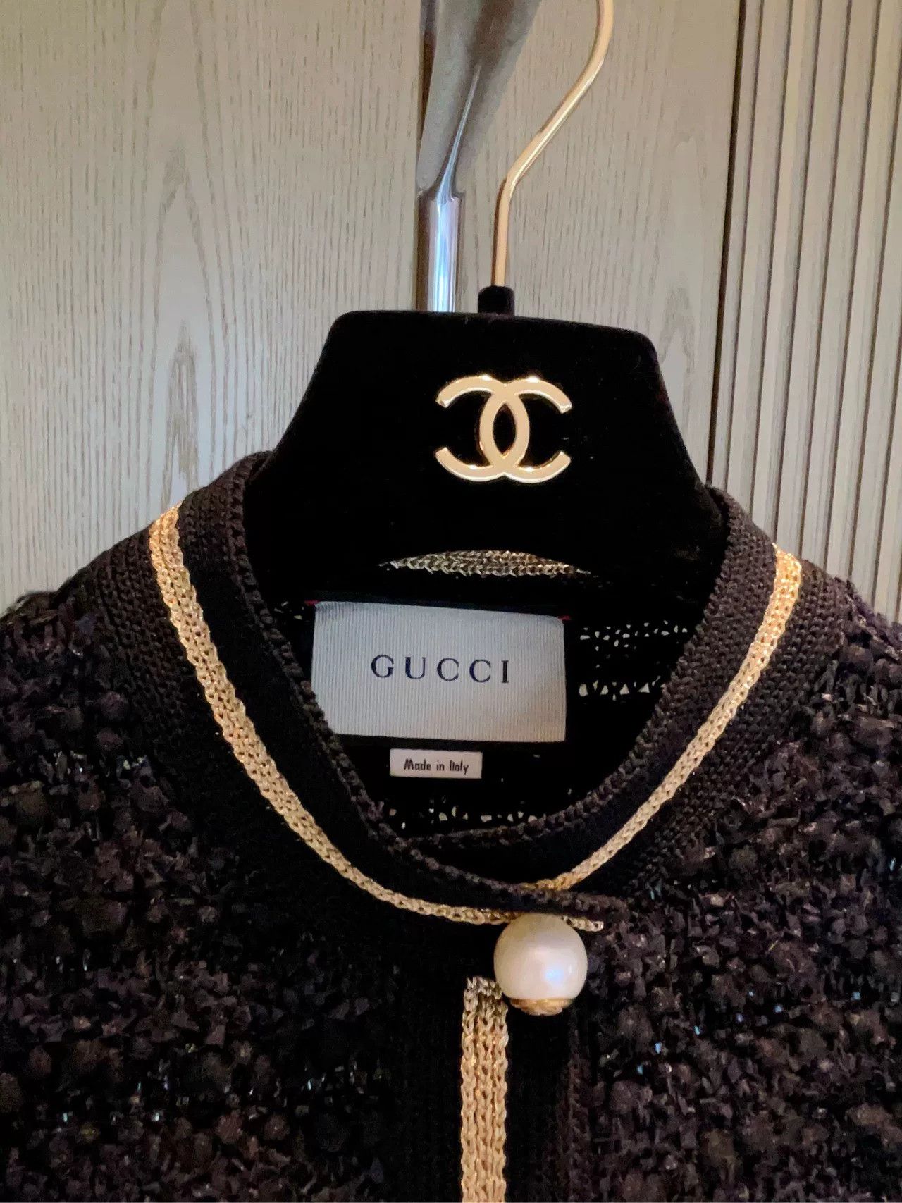 Gucci Gucci Black Tweed Pearl Button Knit Jacket Size XS / US 0-2 / IT 36-38 - 7 Thumbnail