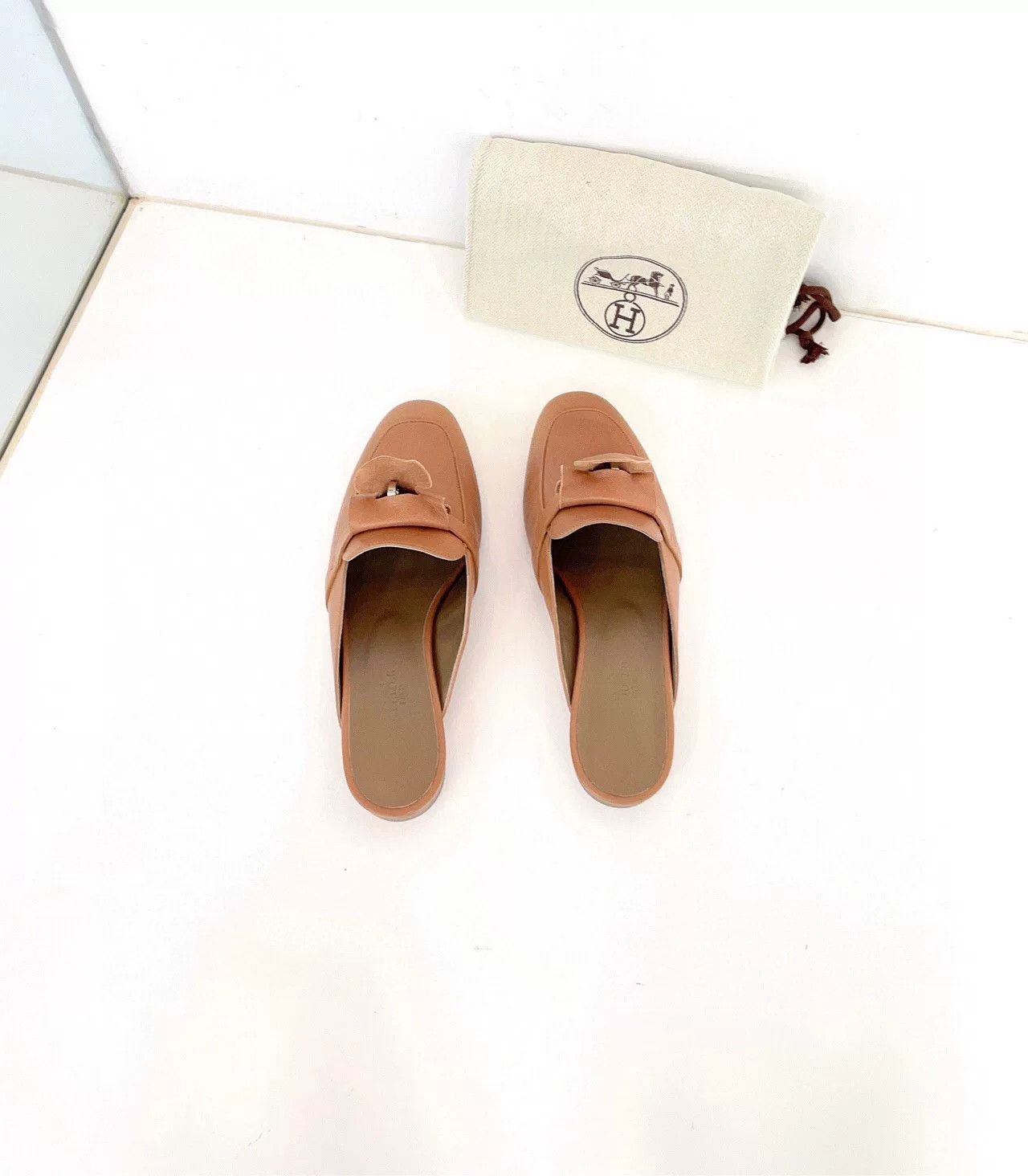 Hermes Hermes Kelly Brown Leather Mules Size US 6 / IT 36 - 3 Thumbnail