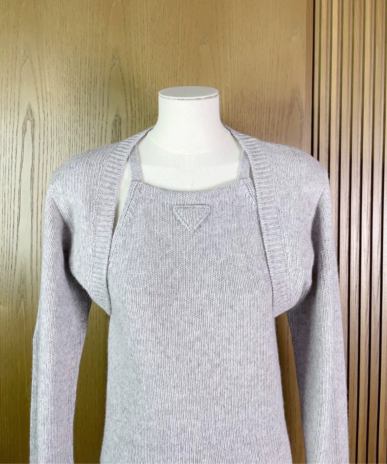 Prada Prada Gray Knit Cardigan Camisole Set Size XS / US 0-2 / IT 36-38 - 3 Thumbnail
