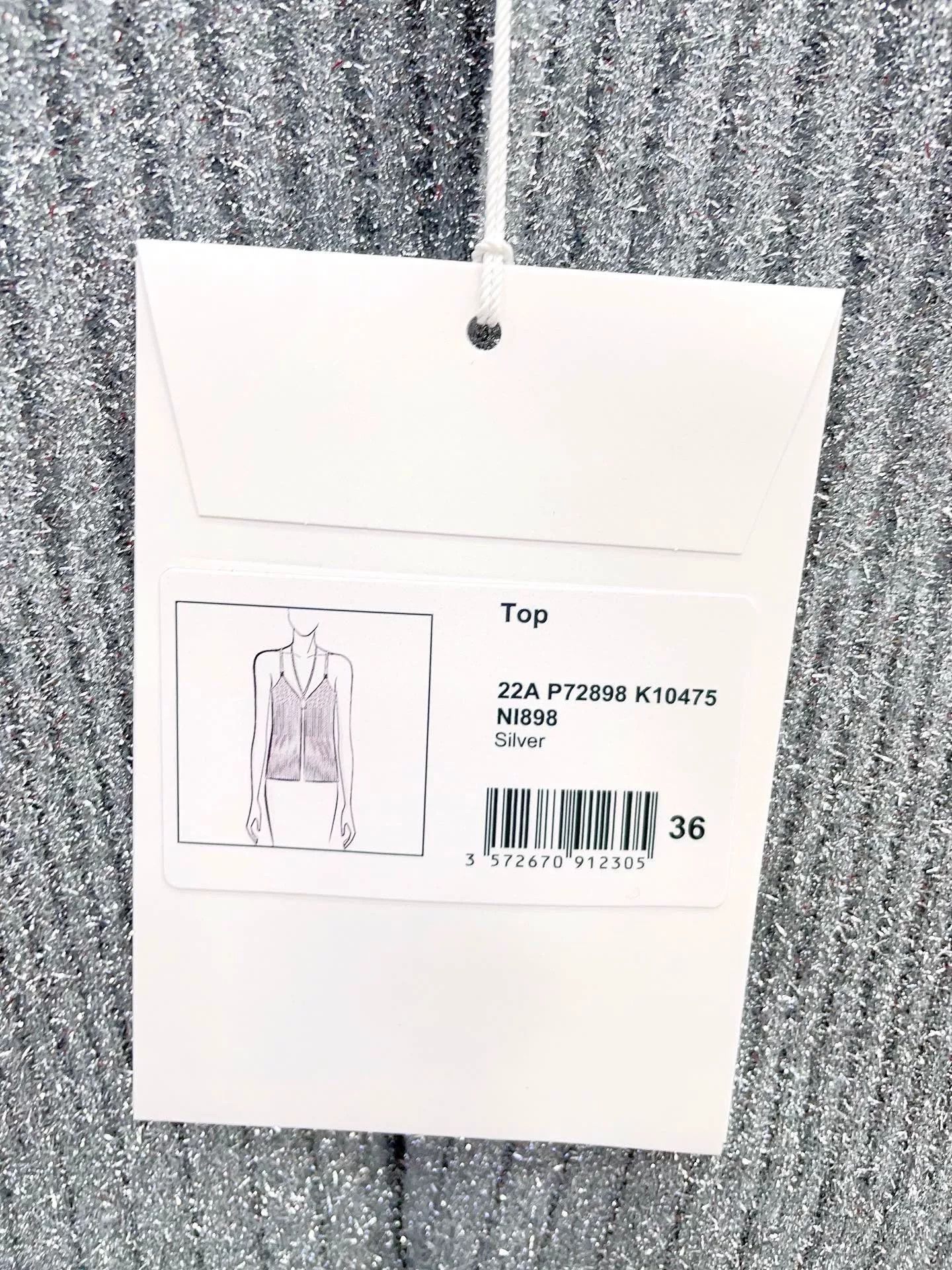 Chanel Chanel 22A Silver Thread Knit Rhinestone Camisole Size XS / US 0-2 / IT 36-38 - 6 Thumbnail