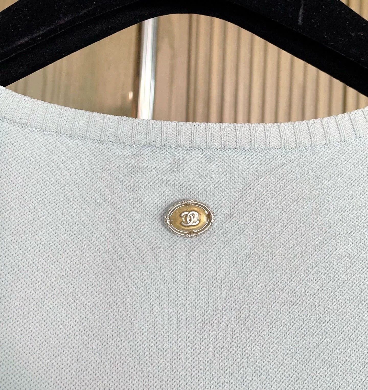 Chanel Chanel Light Blue Embossed Knit Sleeveless Jumpsuit Size S / US 4 / IT 40 - 7 Thumbnail