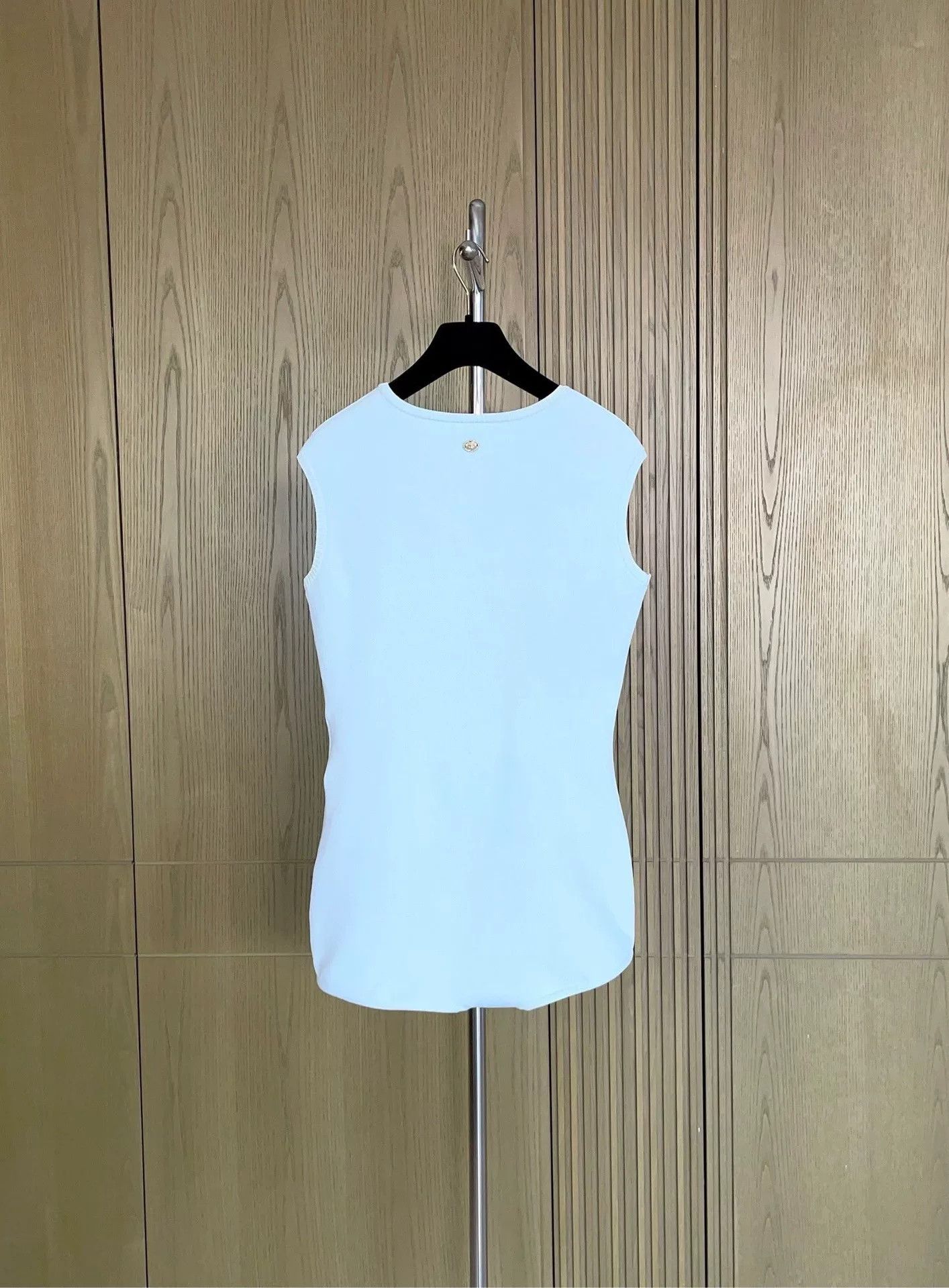 Chanel Chanel Light Blue Embossed Knit Sleeveless Jumpsuit Size S / US 4 / IT 40 - 2 Thumbnail