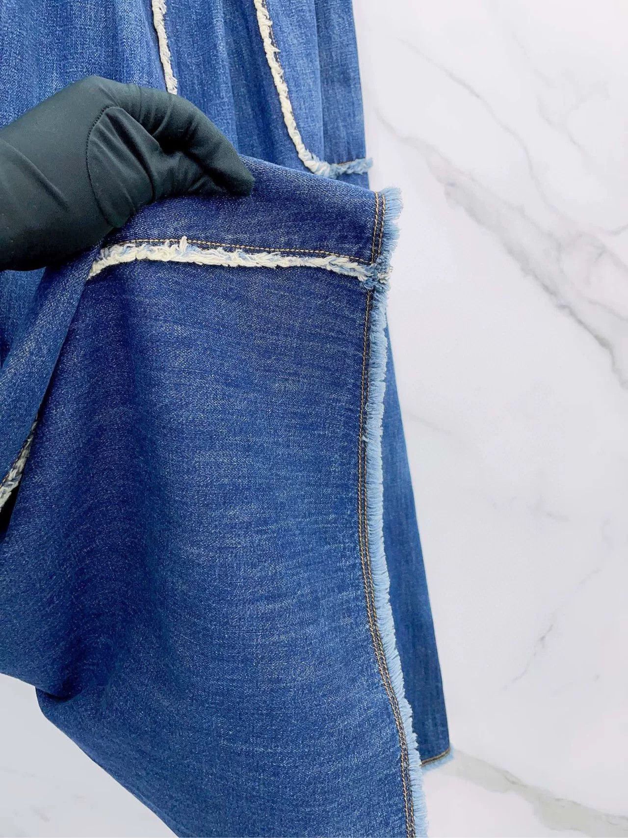 Dior Dior Blue Denim Fringed Long Skirt Size 38" / US 16 / IT 52 - 6 Thumbnail