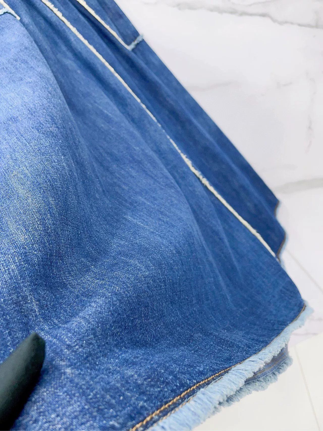 Dior Dior Blue Denim Fringed Long Skirt Size 38" / US 16 / IT 52 - 5 Thumbnail