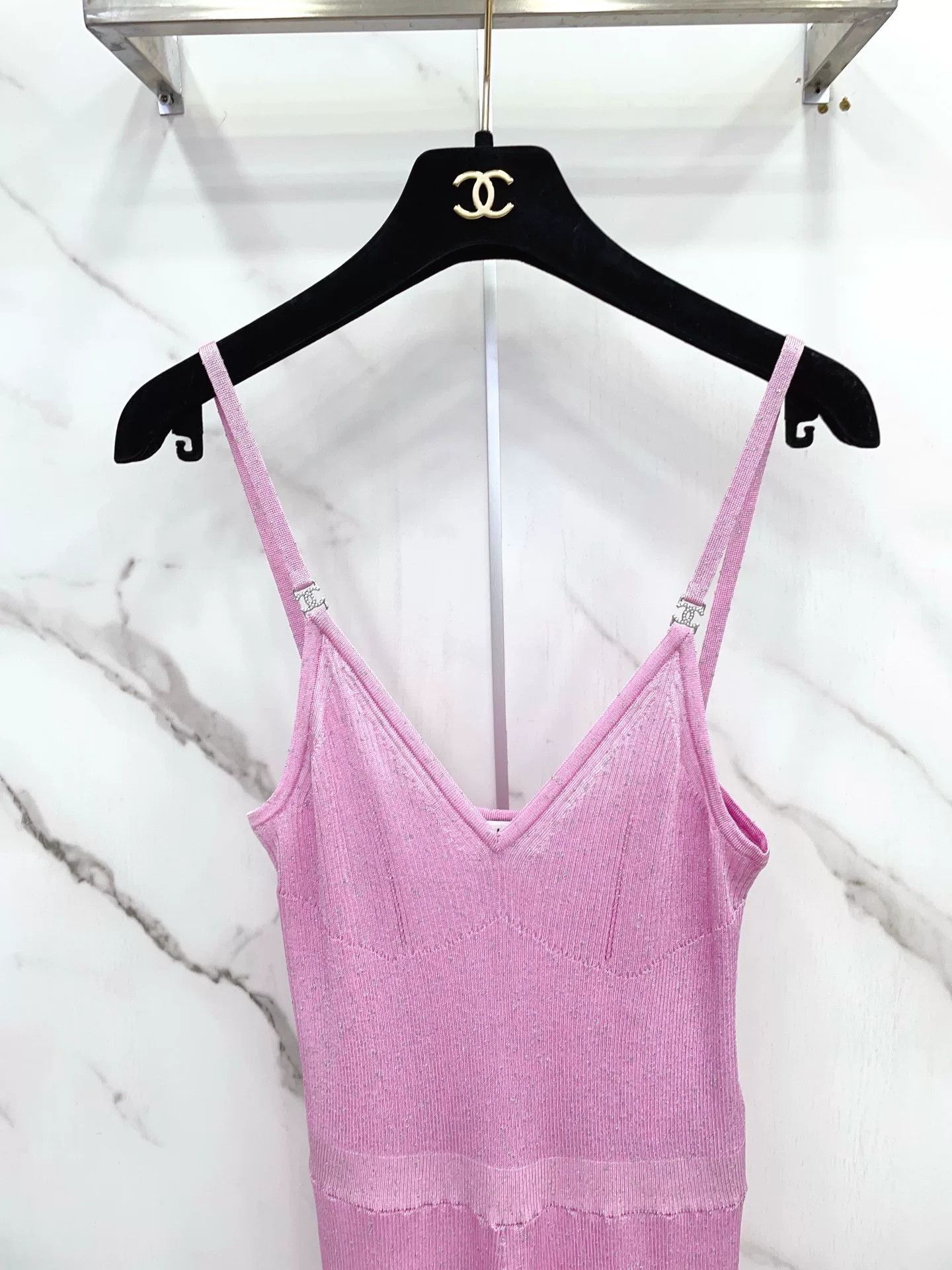 Chanel Chanel 23P Pink Knit Camisole Jumpsuit Size 36" / US 14 / IT 50 - 3 Thumbnail