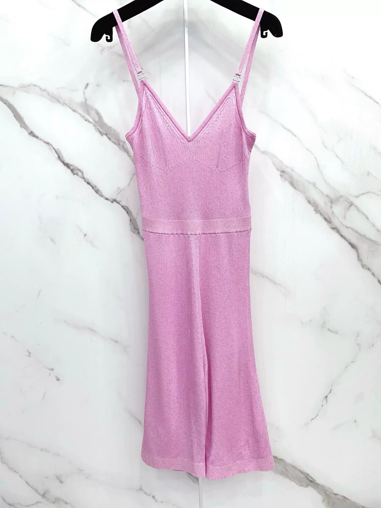 Chanel Chanel 23P Pink Knit Camisole Jumpsuit Size 36" / US 14 / IT 50 - 4 Thumbnail