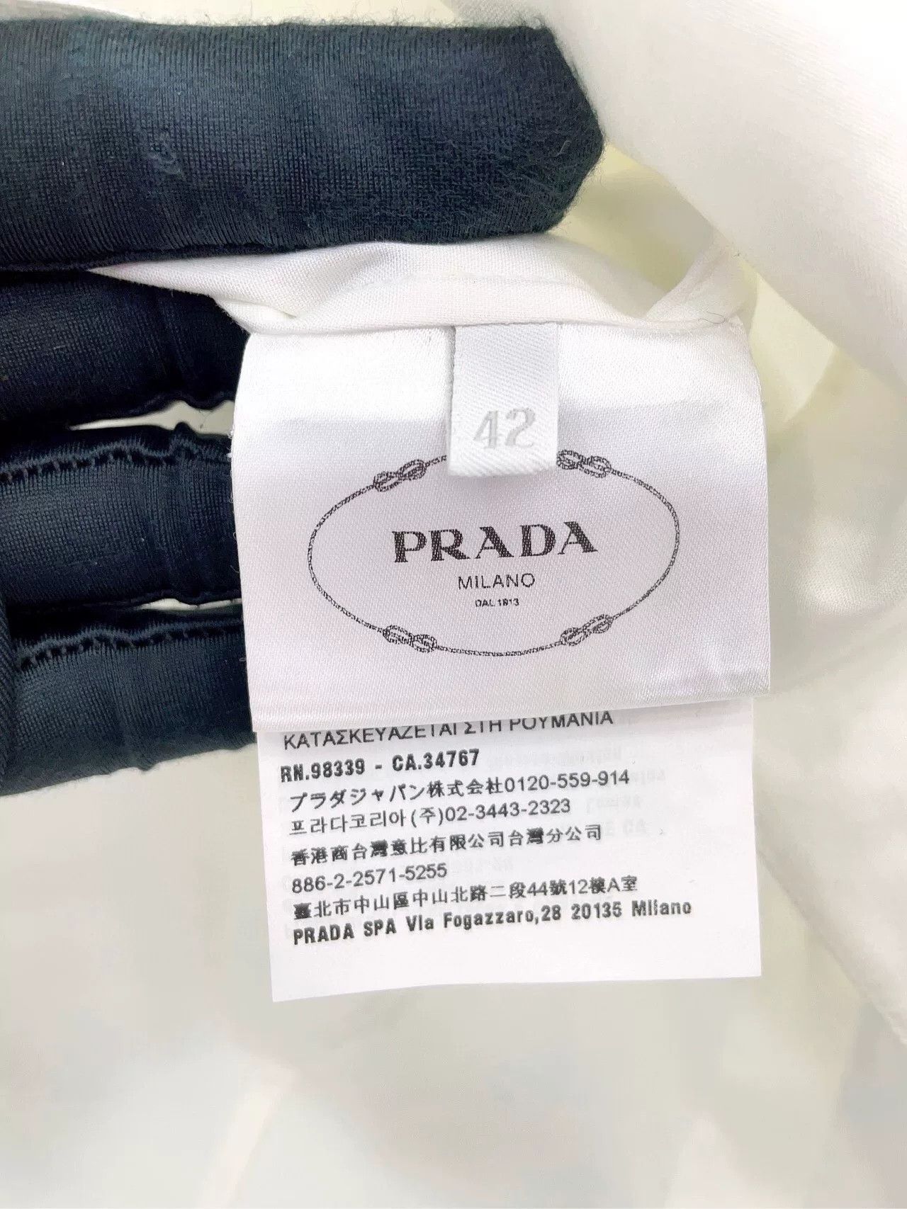 Prada Prada Stand Collar Bow Back Button Shirt Size M / US 6-8 / IT 42-44 - 8 Thumbnail