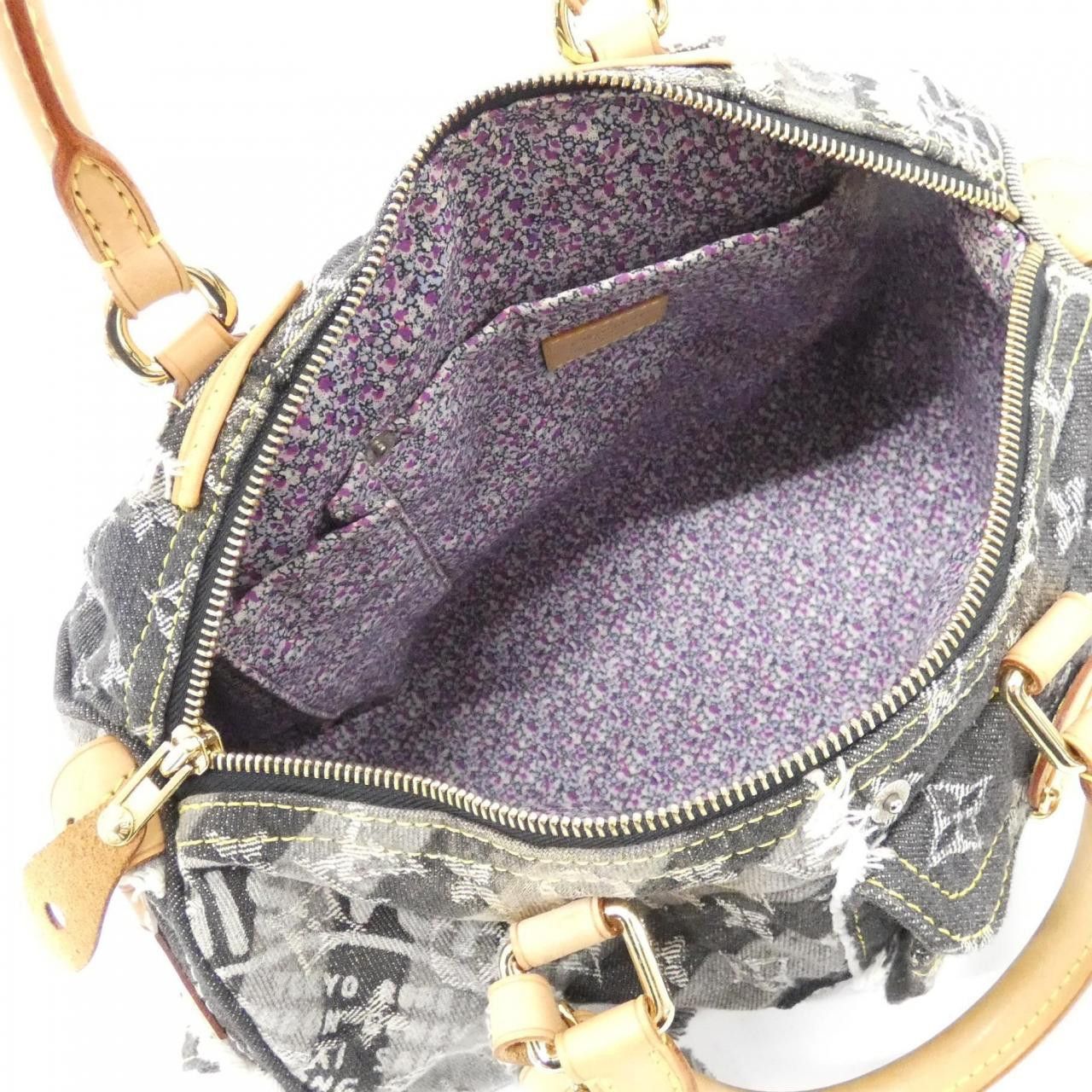 Louis Vuitton Louis Vuitton Louis Vuitton Monogram Denim Patchwork Speedy Boston Bag Textile Travel Bag M95381 DUTY FREE for USA Size ONE SIZE - 9 Thumbnail