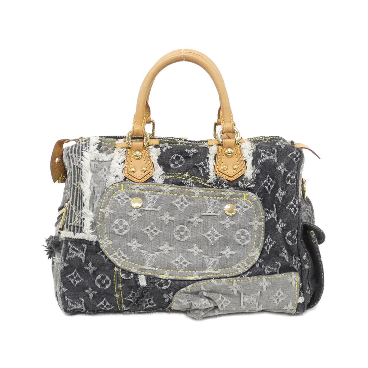 Louis Vuitton Louis Vuitton Louis Vuitton Monogram Denim Patchwork Speedy Boston Bag Textile Travel Bag M95381 DUTY FREE for USA Size ONE SIZE - 2 Thumbnail