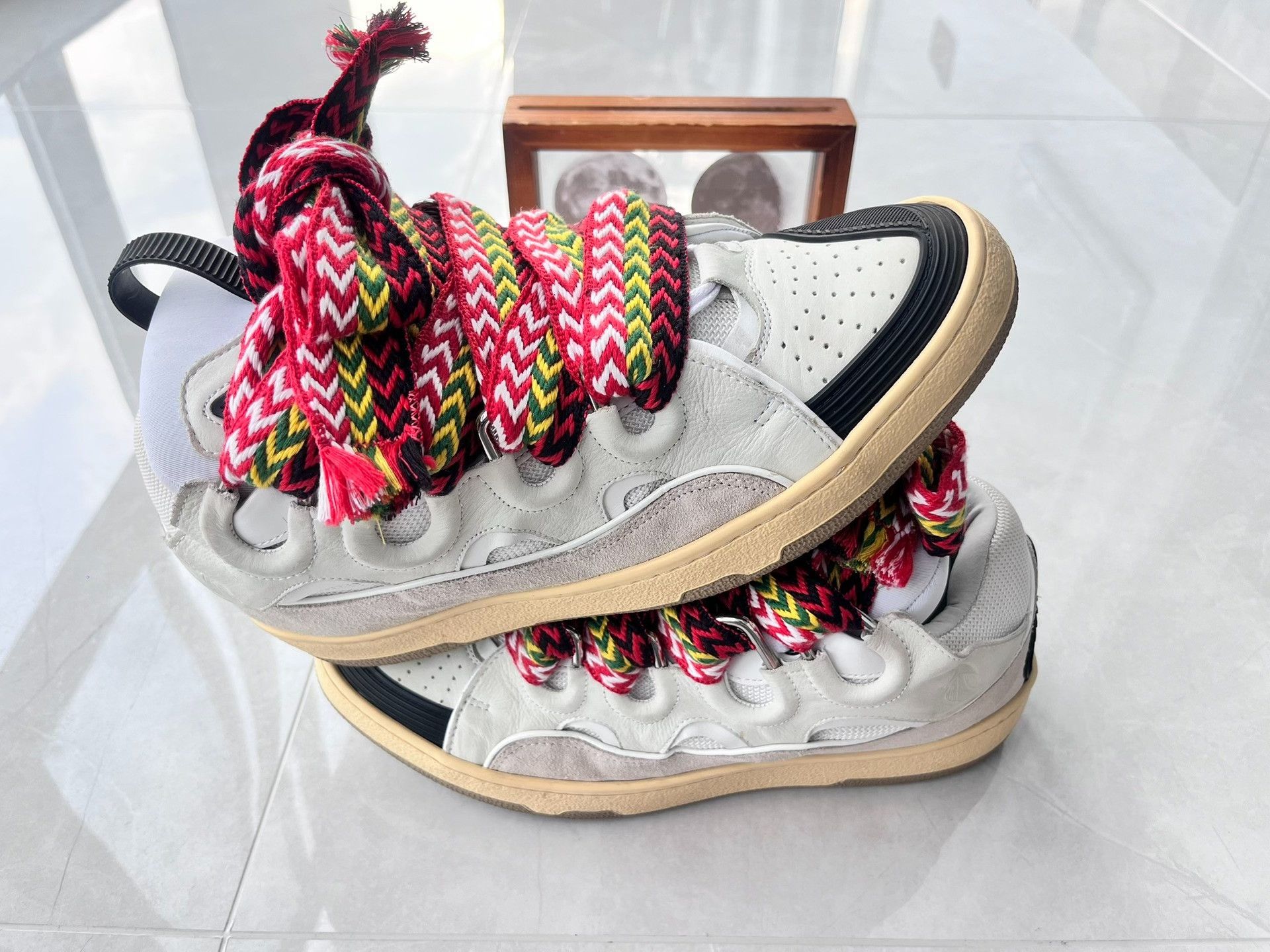 Lanvin Lanvin Patchwork White Lowtop Sneakers 10 Men Size US 10 / EU 43 - 2 Thumbnail