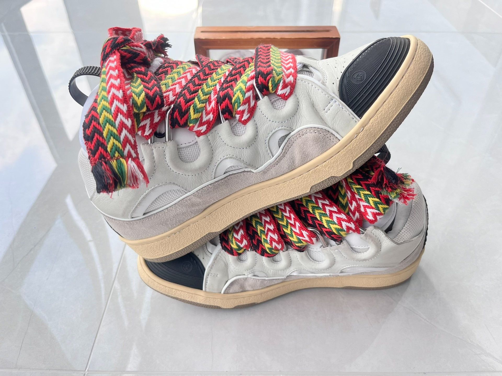 Lanvin Lanvin Patchwork White Lowtop Sneakers 10 Men Size US 10 / EU 43 - 3 Thumbnail